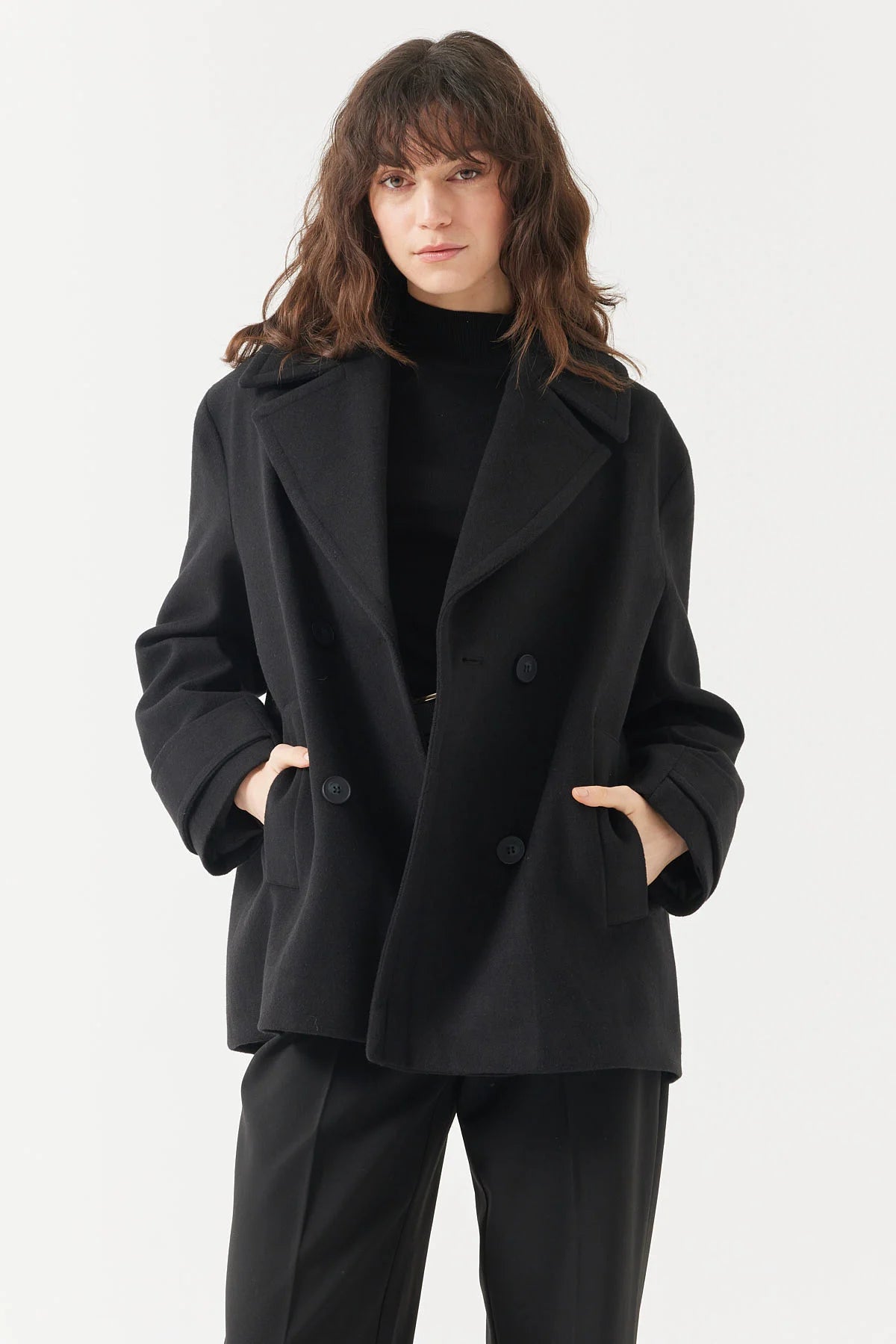 Kadın Kısa Kaşmir Palto