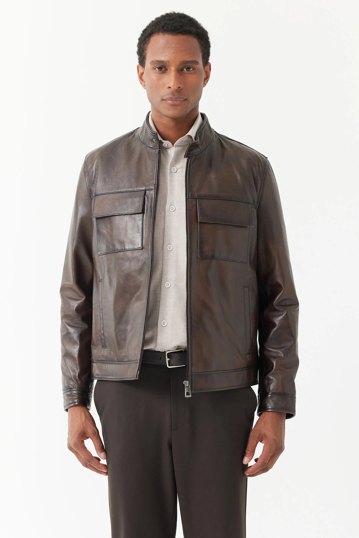 Men's Regular Leather Jacket