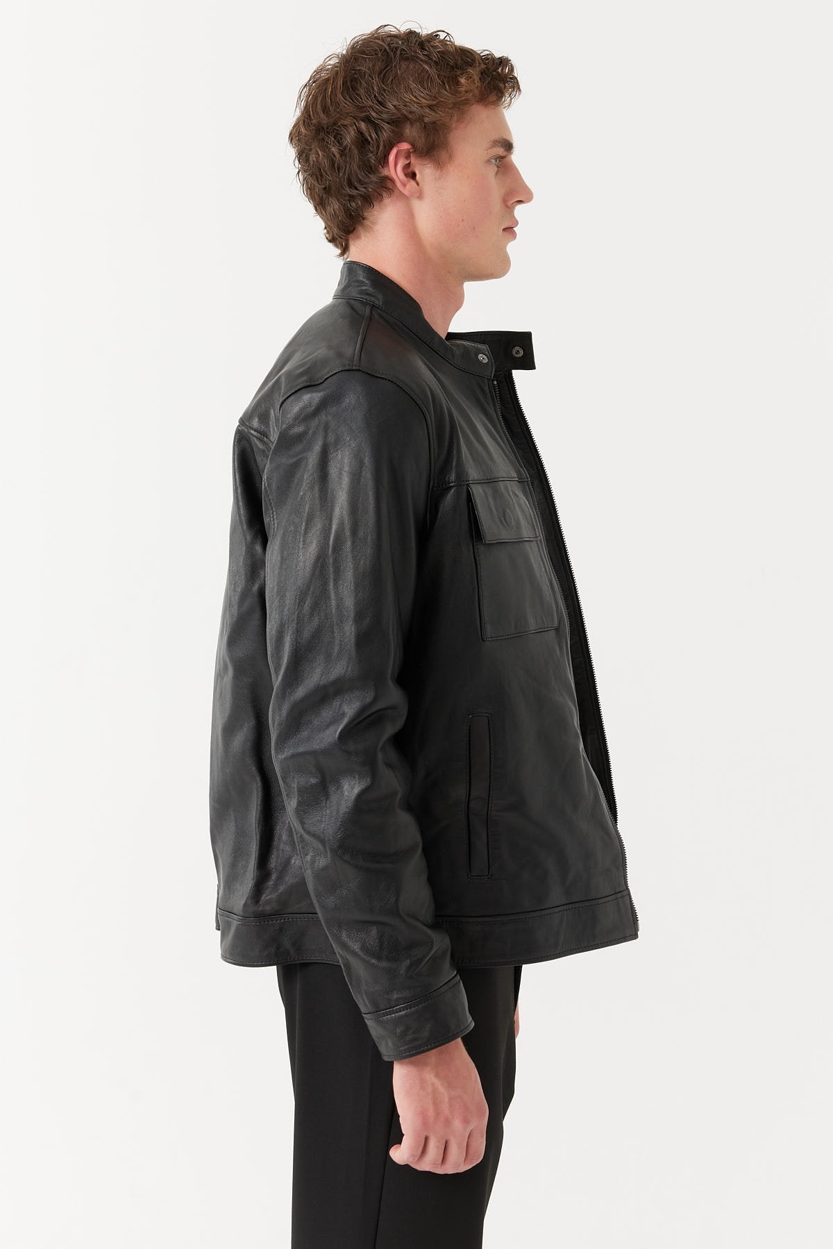 Erkek Regular Deri Mont