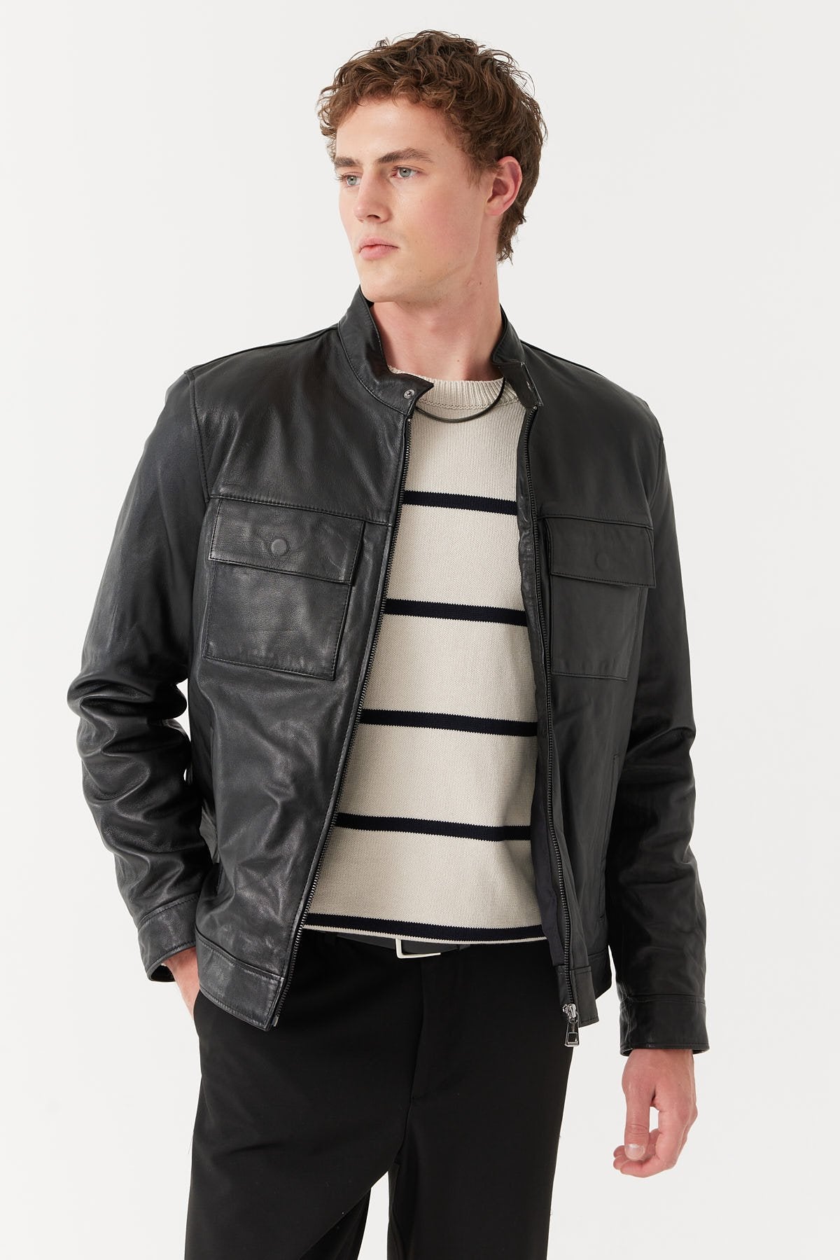 Erkek Regular Deri Mont