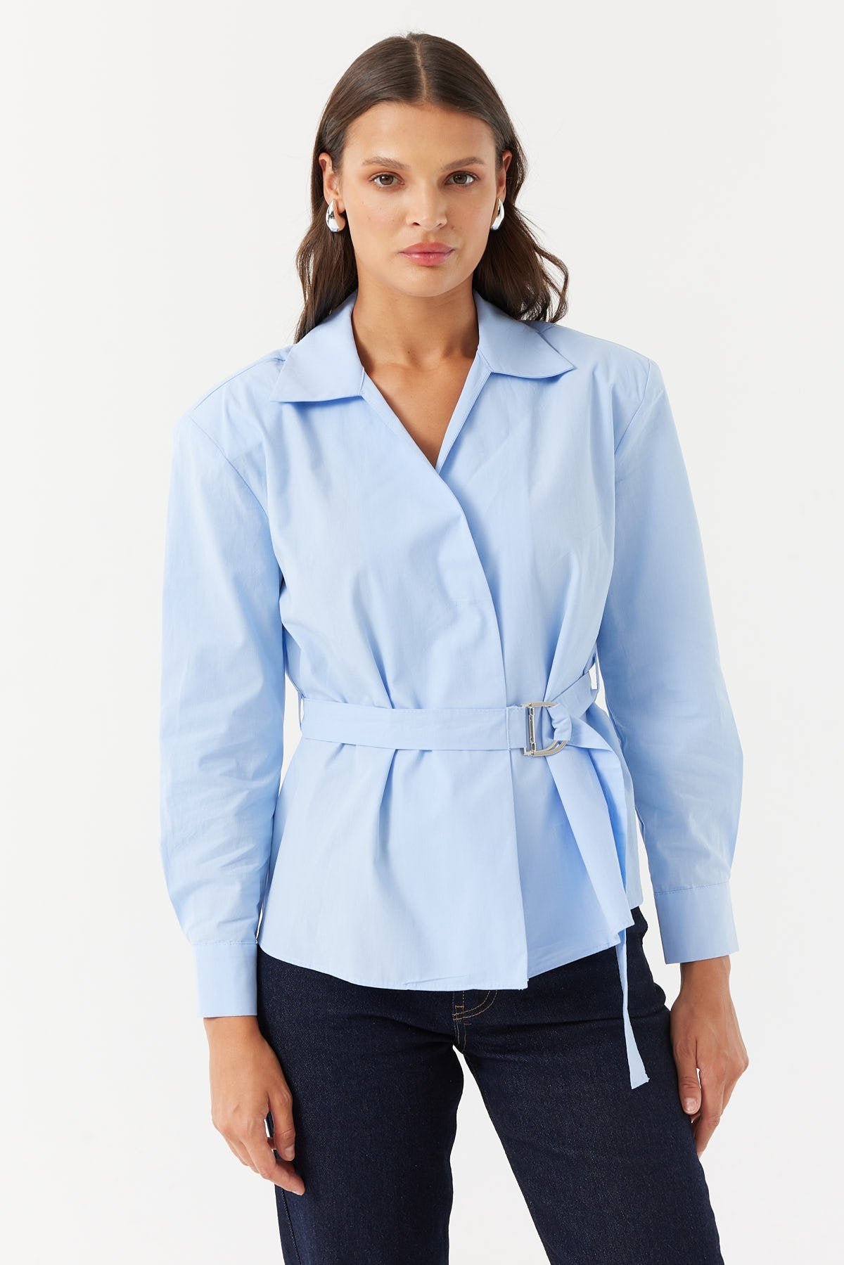 Kadın Kemerli Gömlek