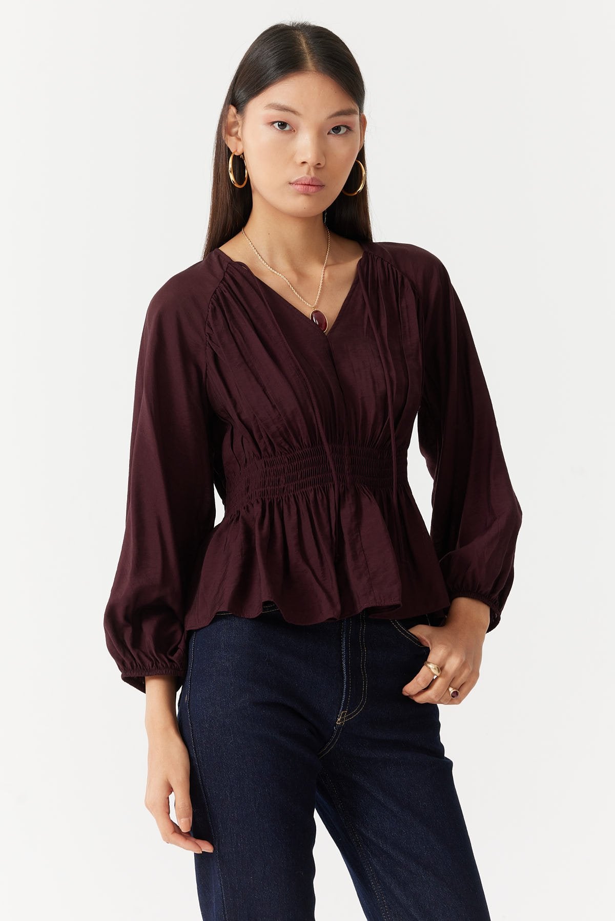 Women's Gathered Detail Blouse