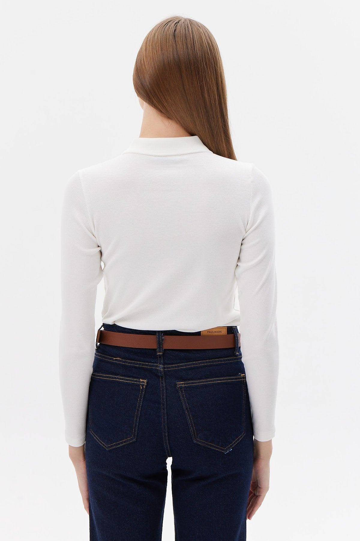 بلوزة بولو نسائية بسحاب وياقة بولو