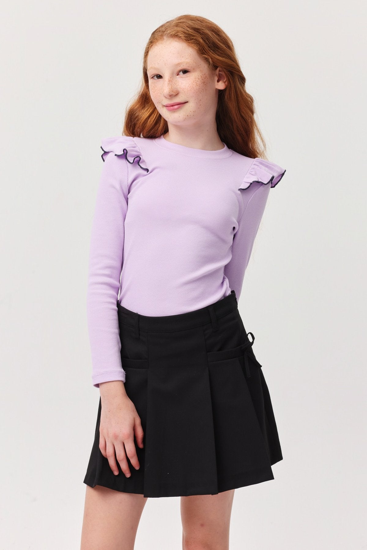 Kız Çocuk Omuz Detaylı Bluz