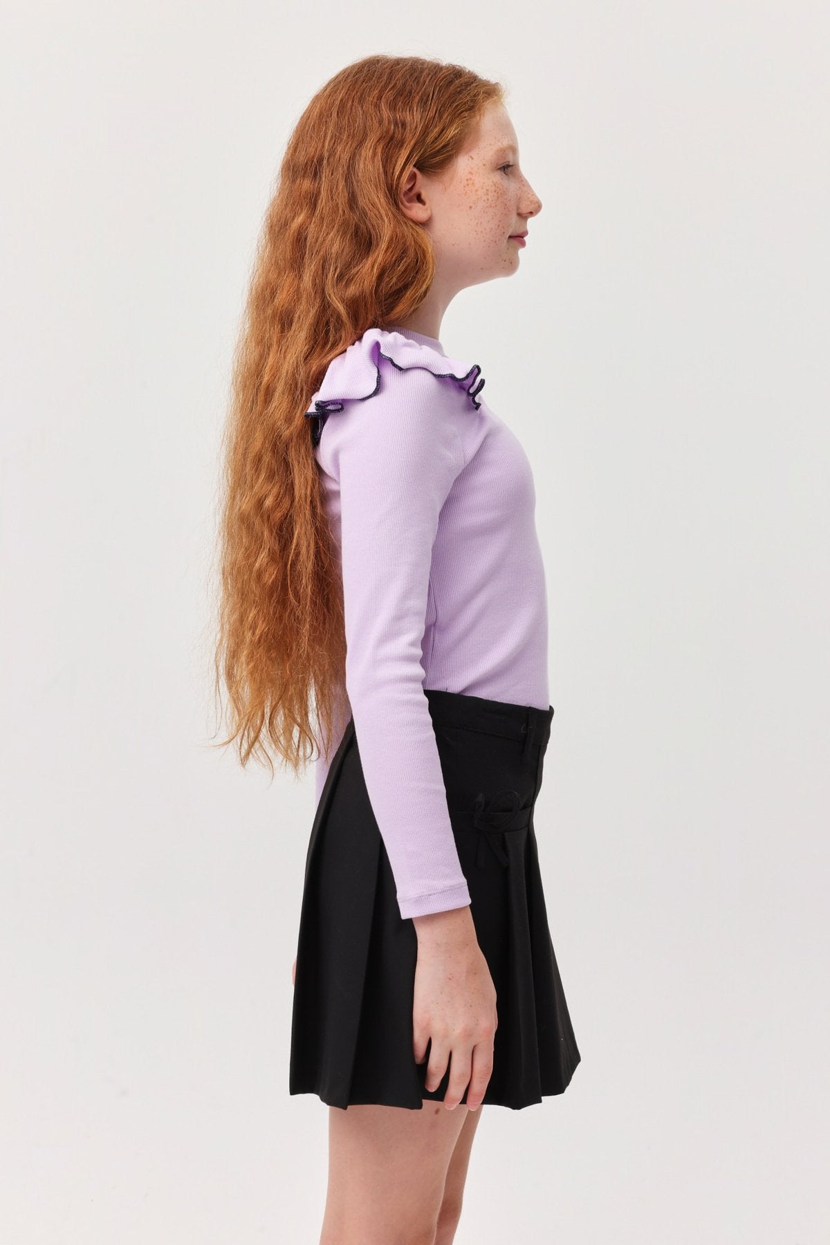 Kız Çocuk Omuz Detaylı Bluz