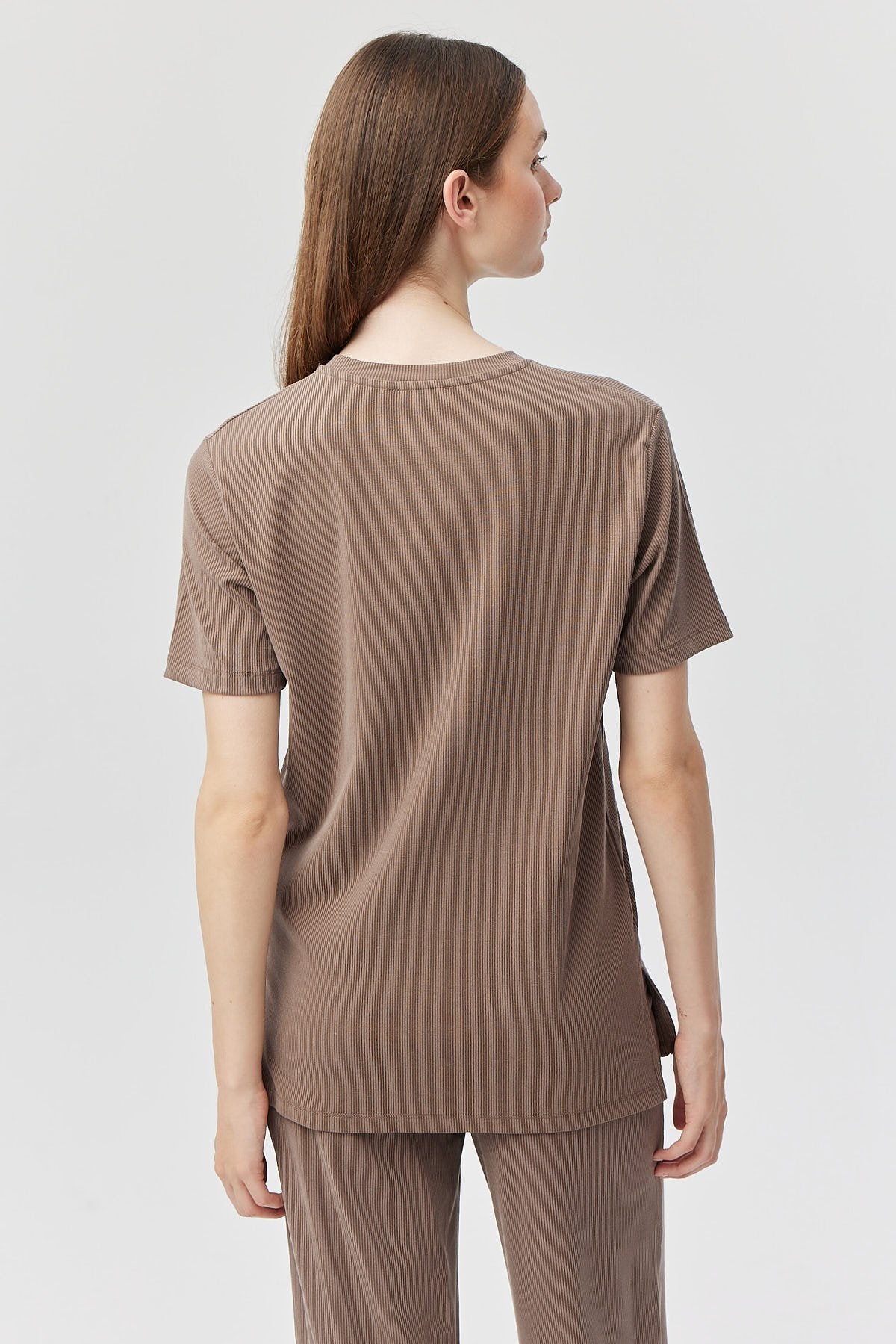 Women's Thin Ribbed Basic T-shirt