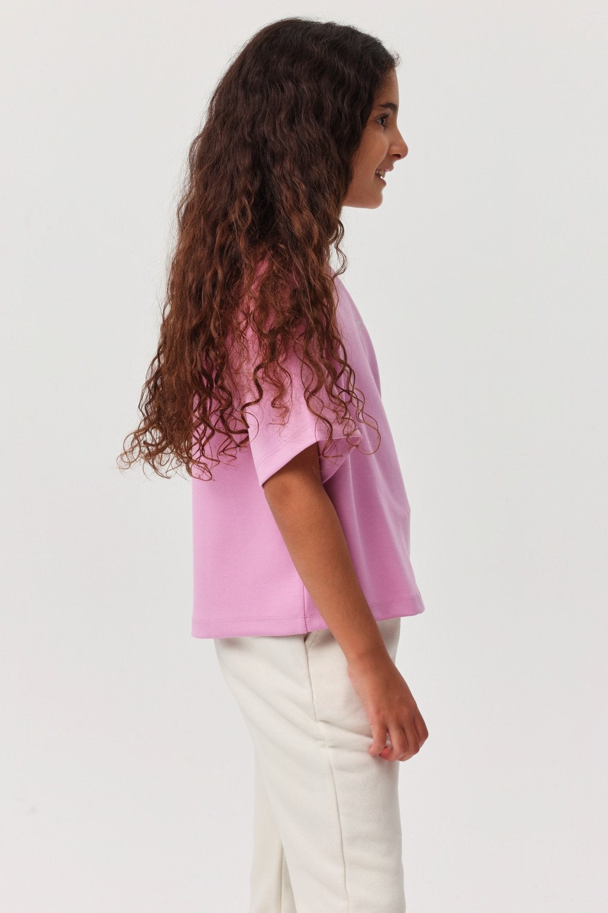 Kız Çocuk Kontrast Dikişli T-shirt