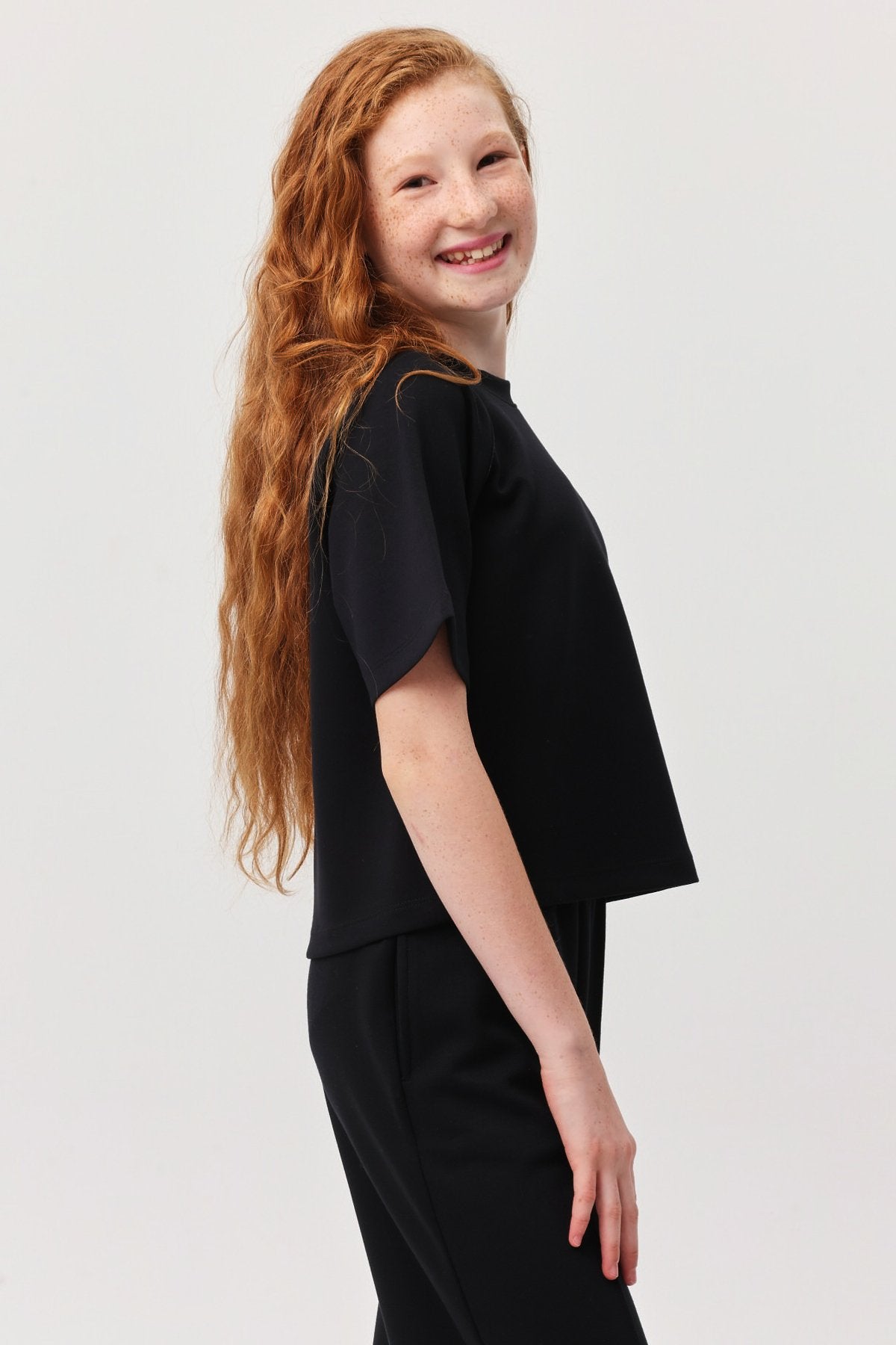 Kız Çocuk Kontrast Dikişli T-shirt