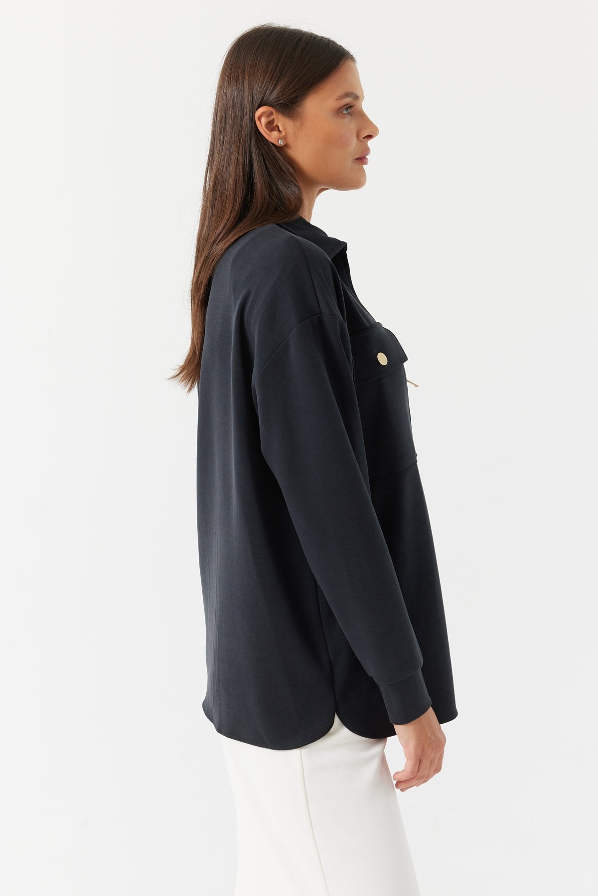 Kadın Kapak Cepli Sweat Üst