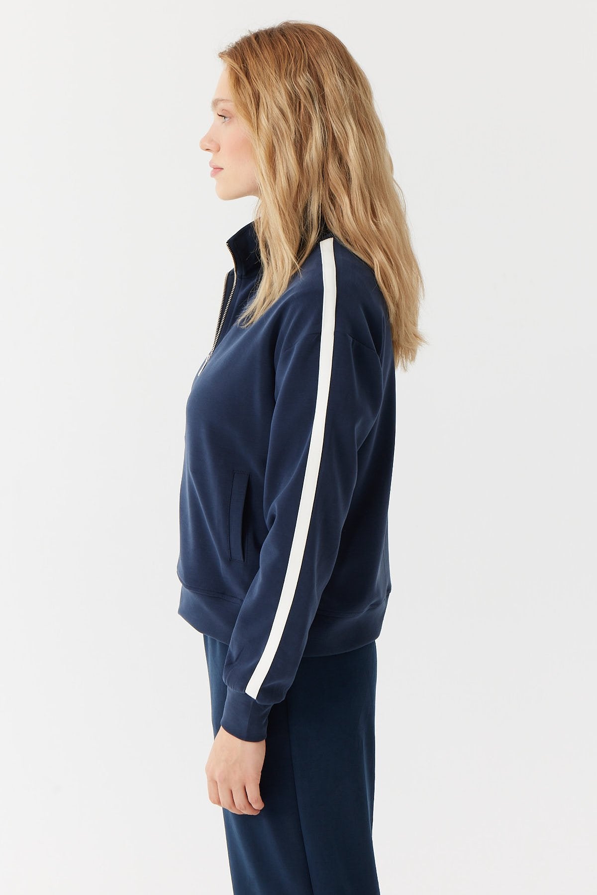 Kadın Şerit Detaylı Sweat Üst