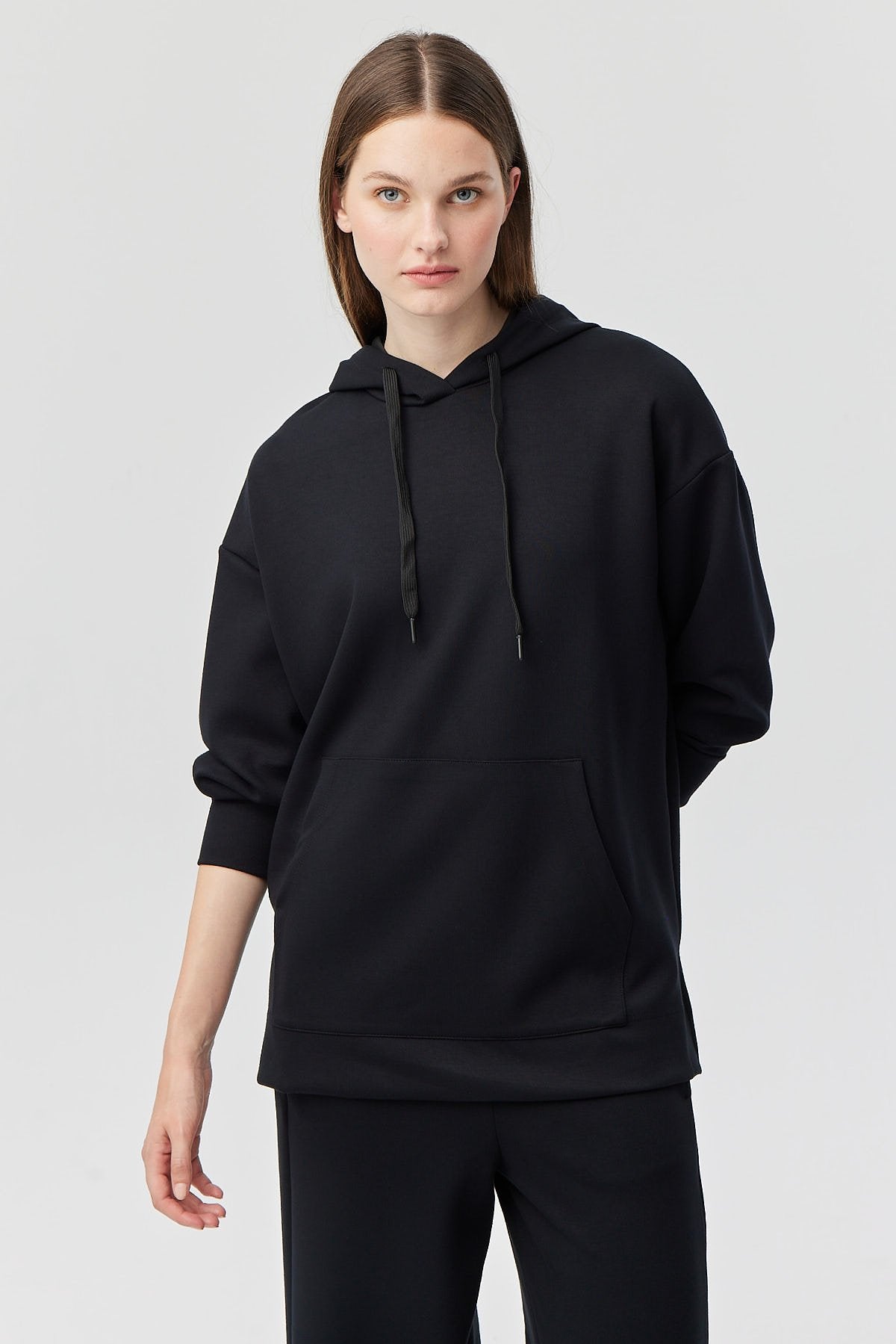 Kadın Kapüşonlu Basic Sweat Üst