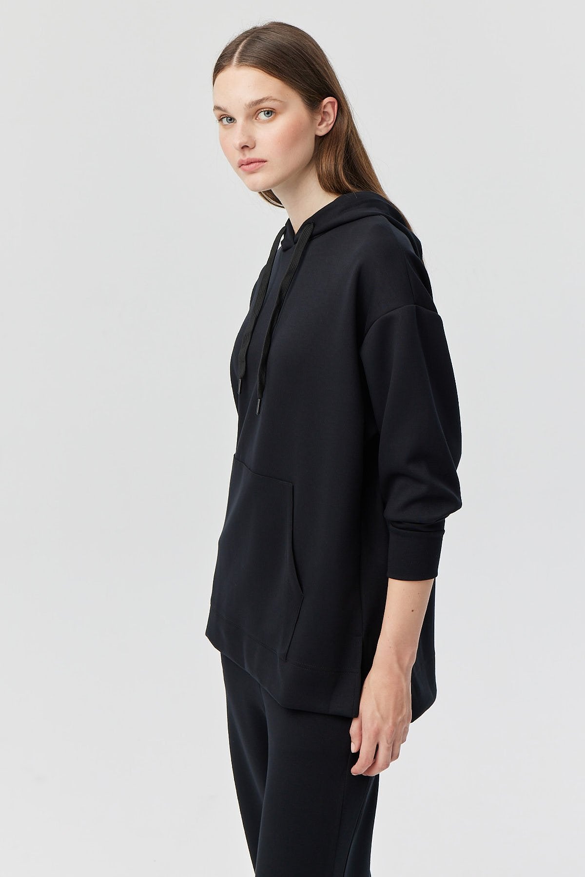 Kadın Kapüşonlu Basic Sweat Üst