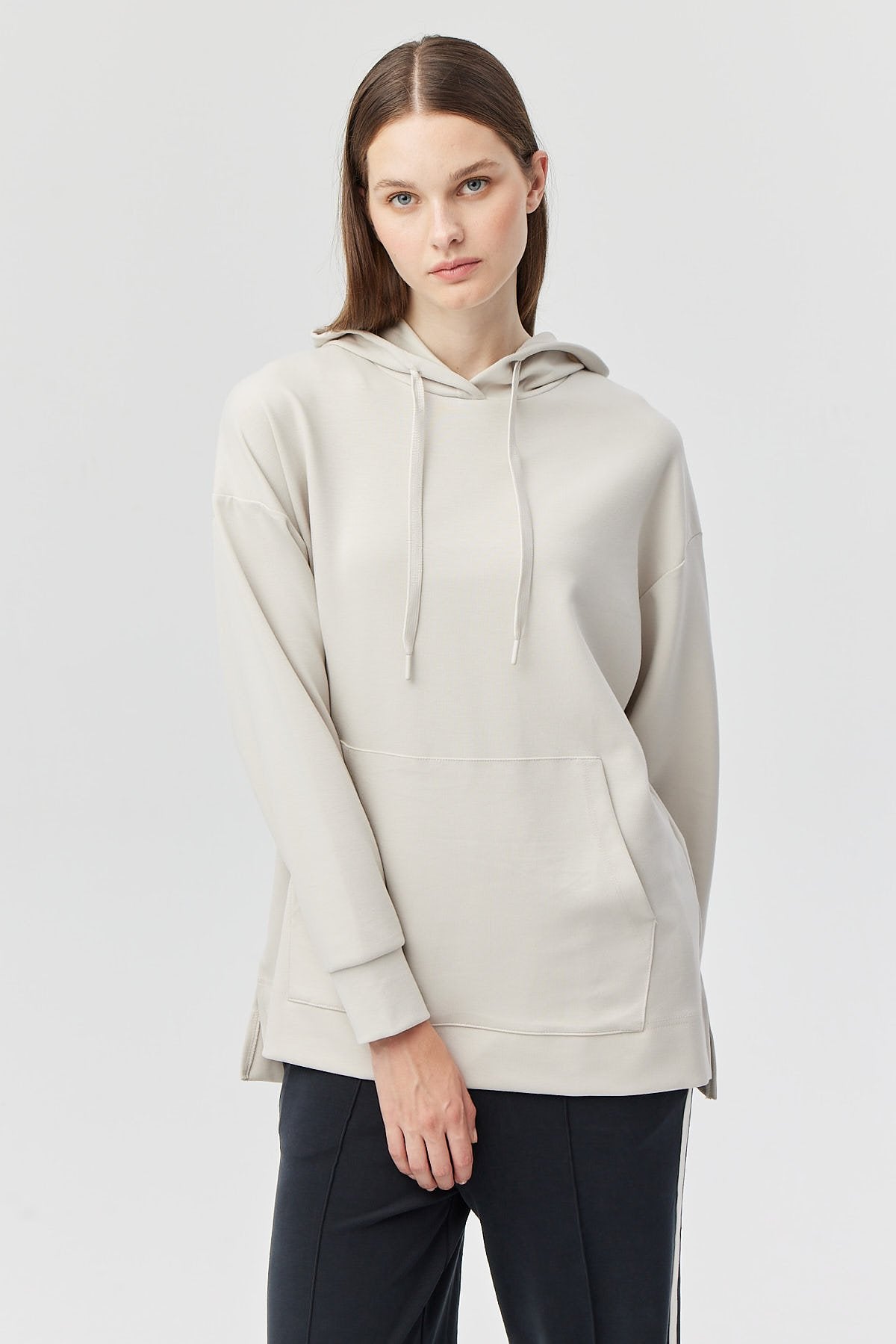 Kadın Kapüşonlu Basic Sweat Üst