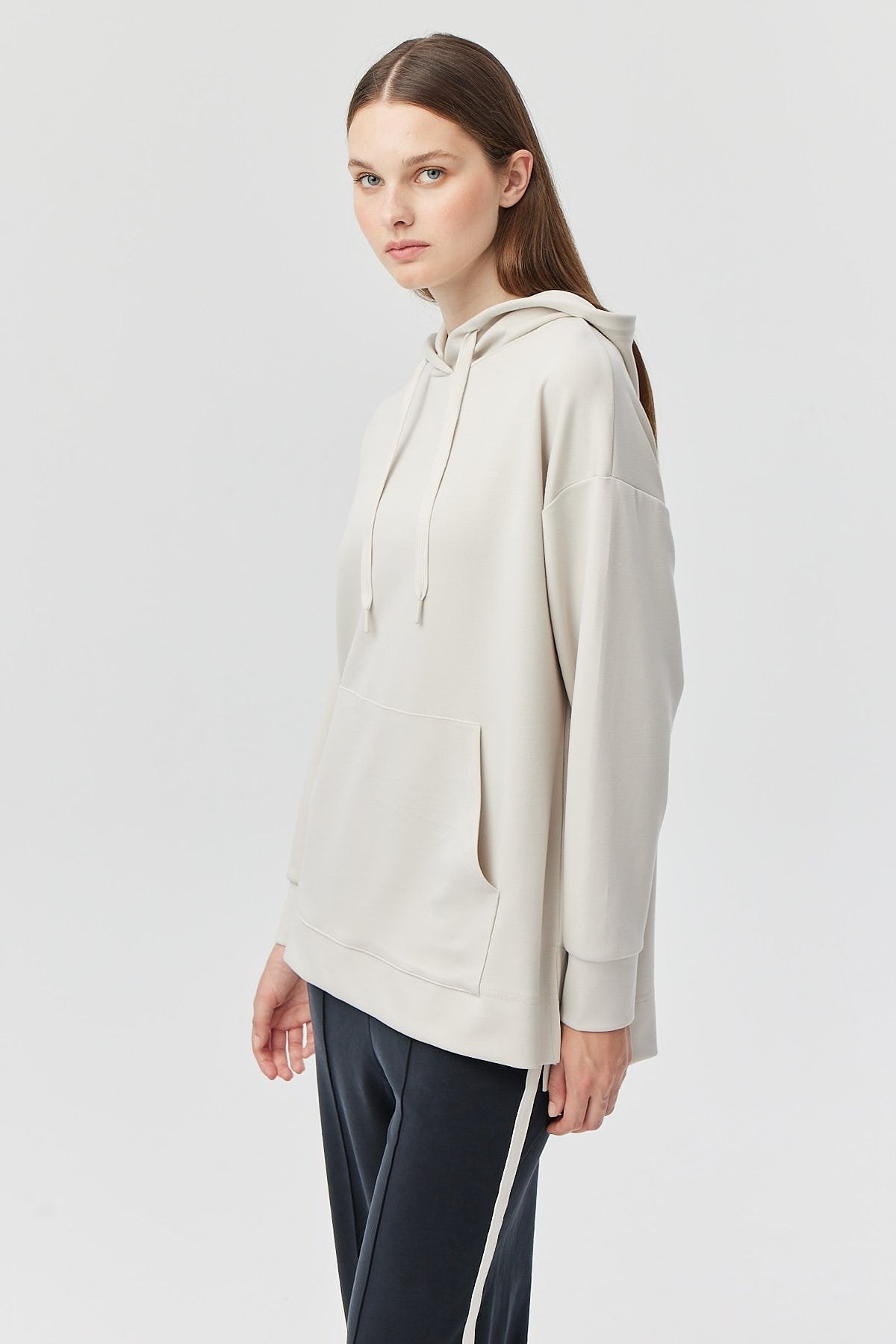 Kadın Kapüşonlu Basic Sweat Üst