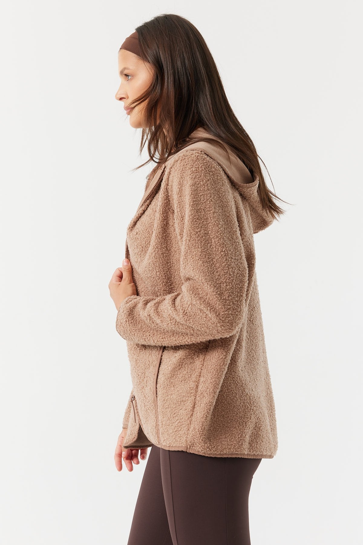 Kadın Yumuşak Dokulu Kapüşonlu Sweat Mont