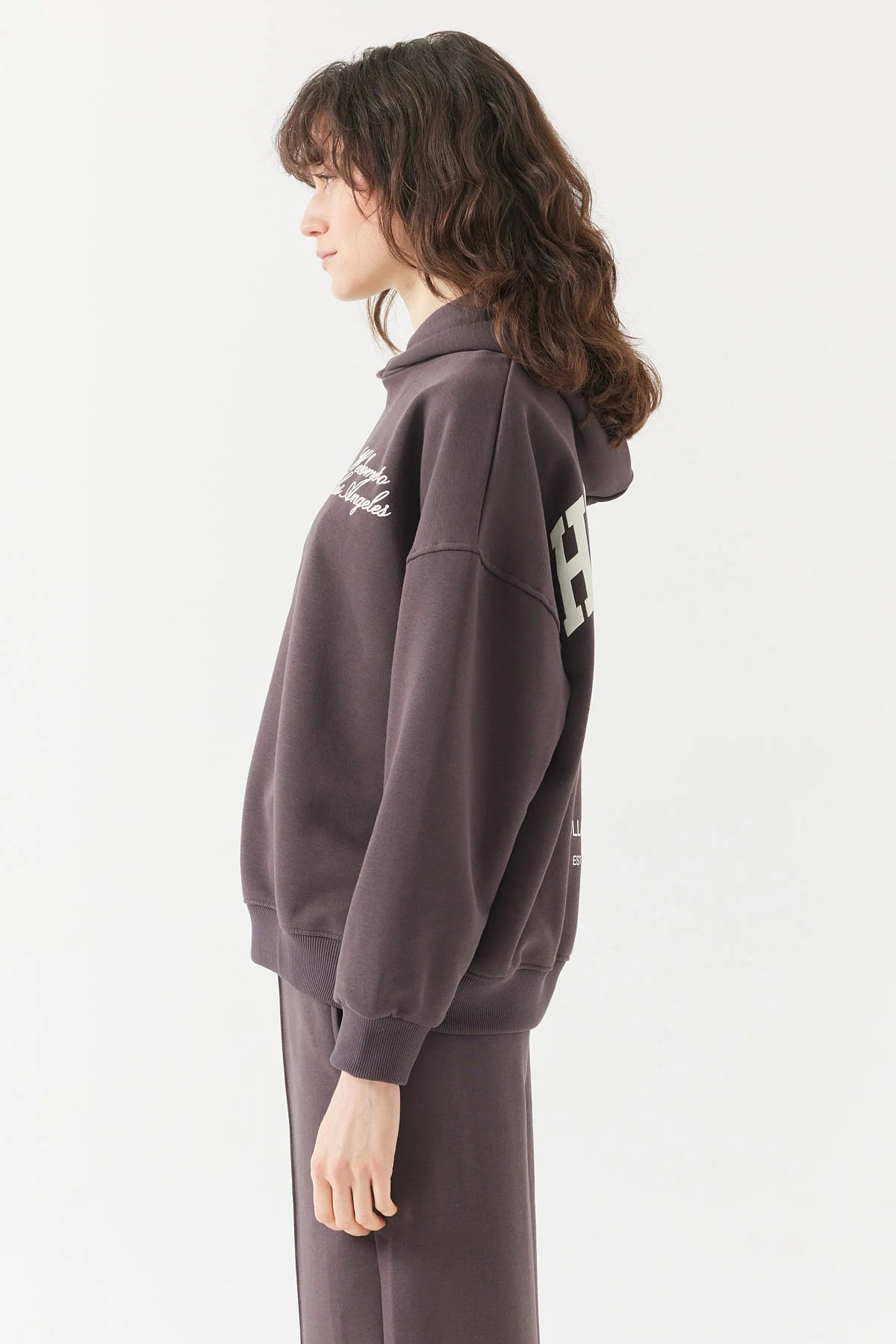 Kadın Sırt Baskılı Kapüşonlu Sweatshirt