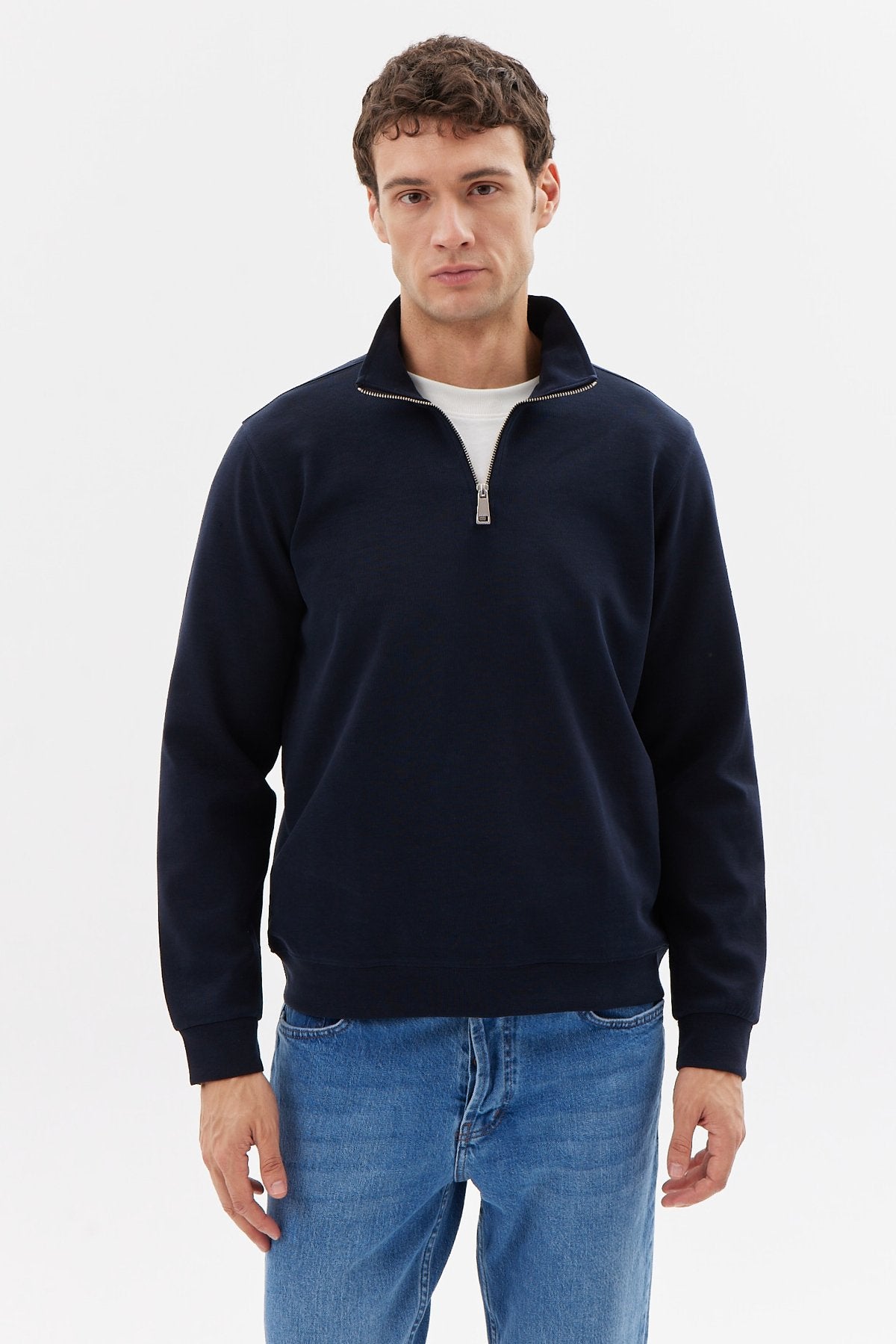 Erkek Yarım Fermuarlı Eşofman Üstü