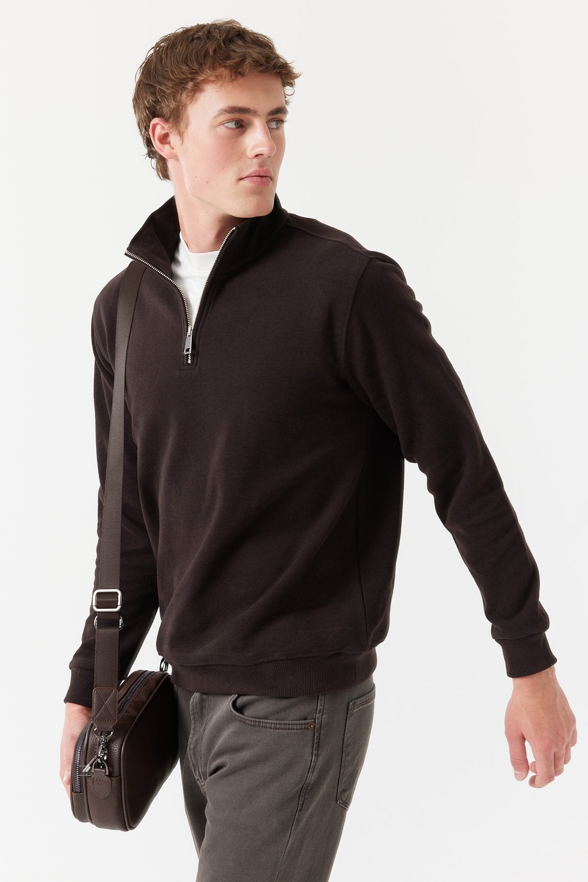 Men's Zippered Sweat Top