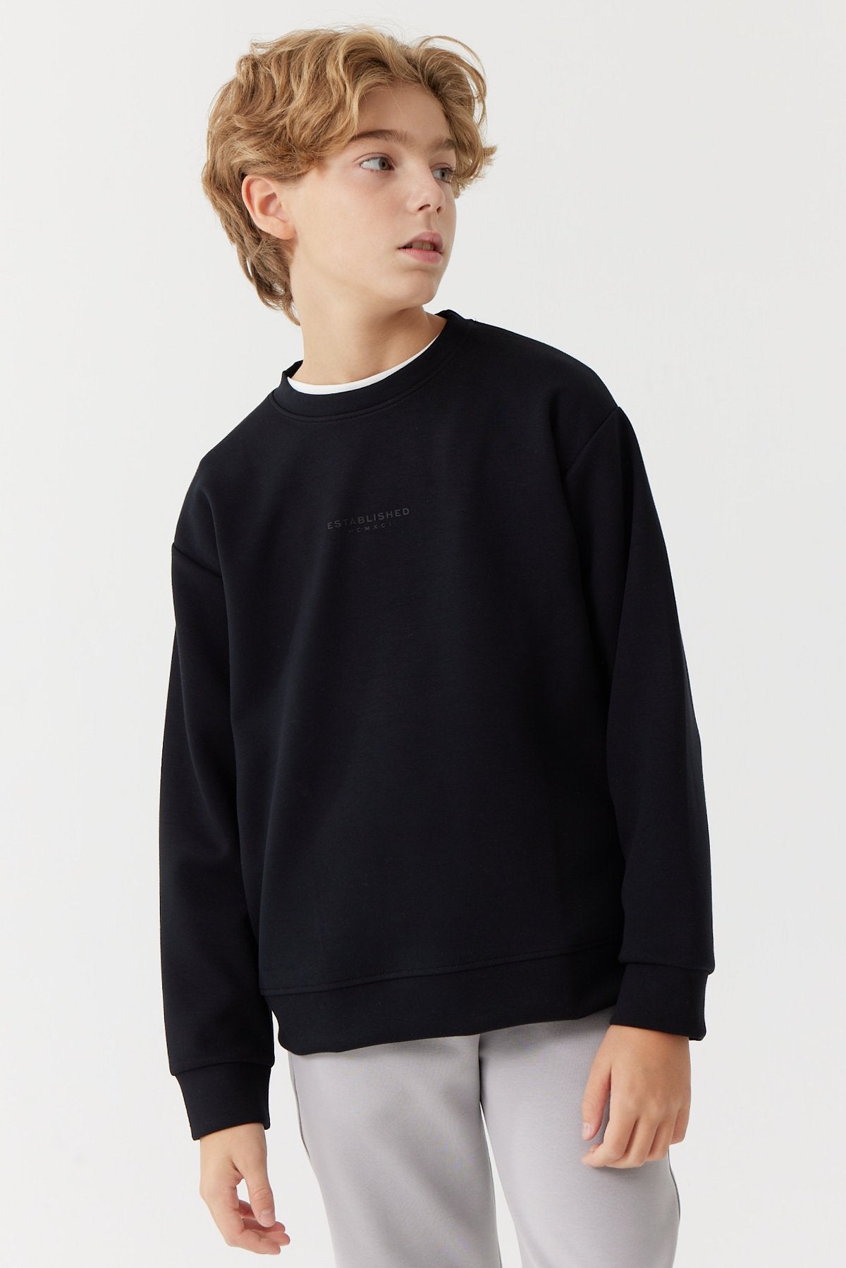 Erkek Çocuk Yazılı Basic Sweat Üst