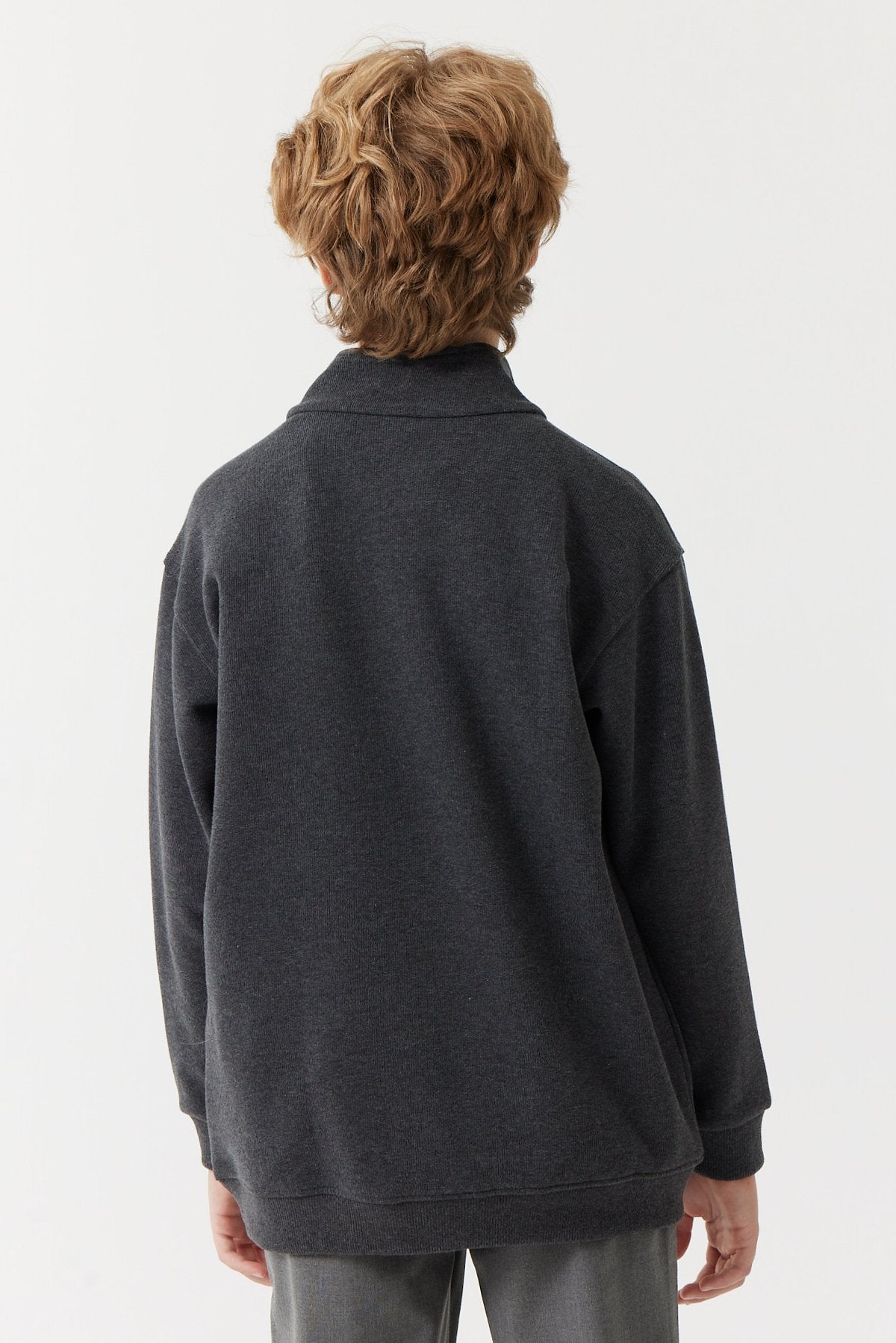 Erkek Çocuk Yakası Fermuarlı Sweat Üst