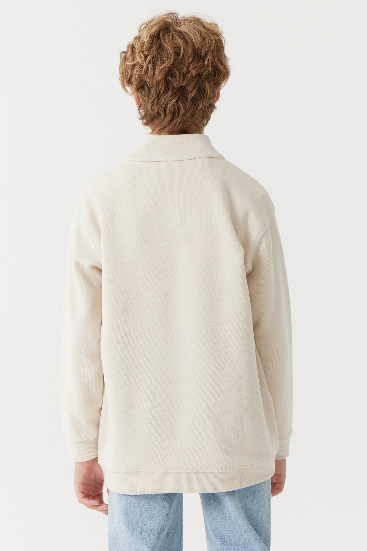 Erkek Çocuk Yakası Fermuarlı Sweat Üst