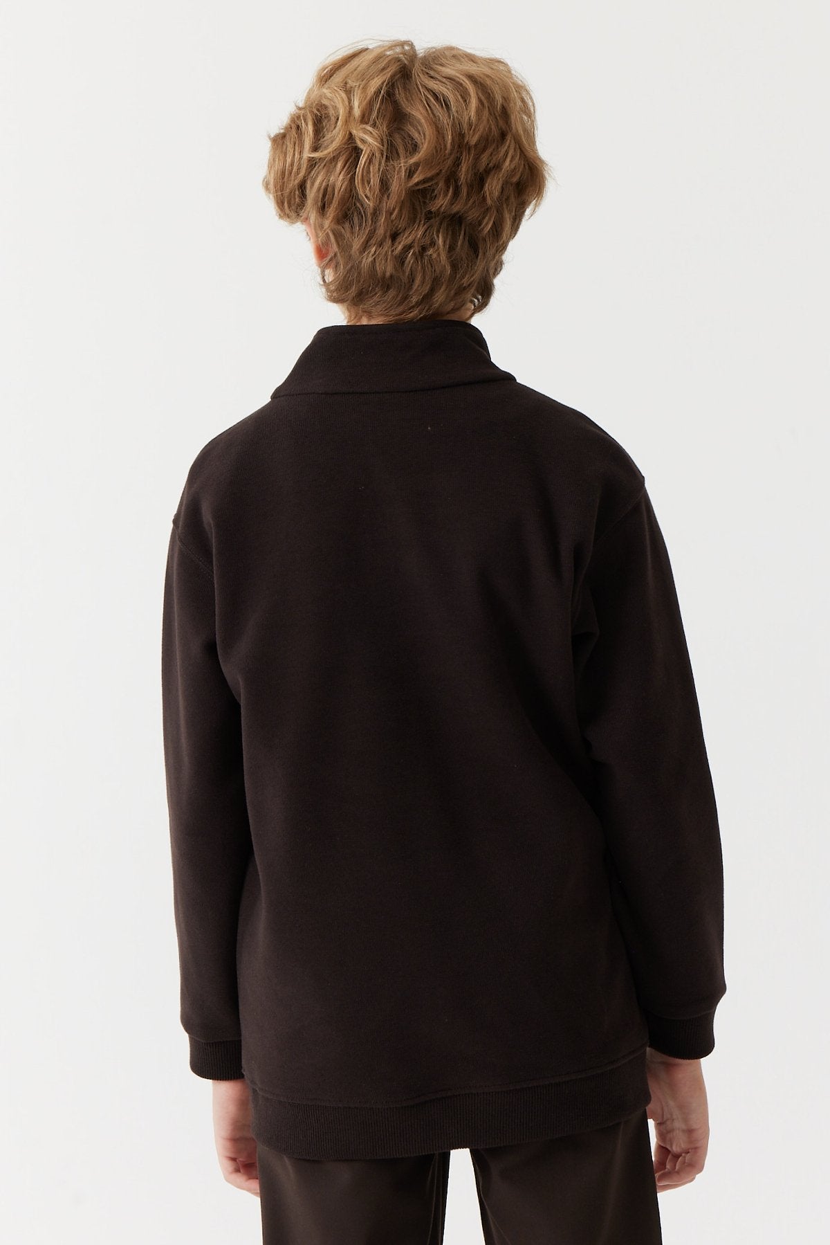 Erkek Çocuk Yakası Fermuarlı Sweat Üst