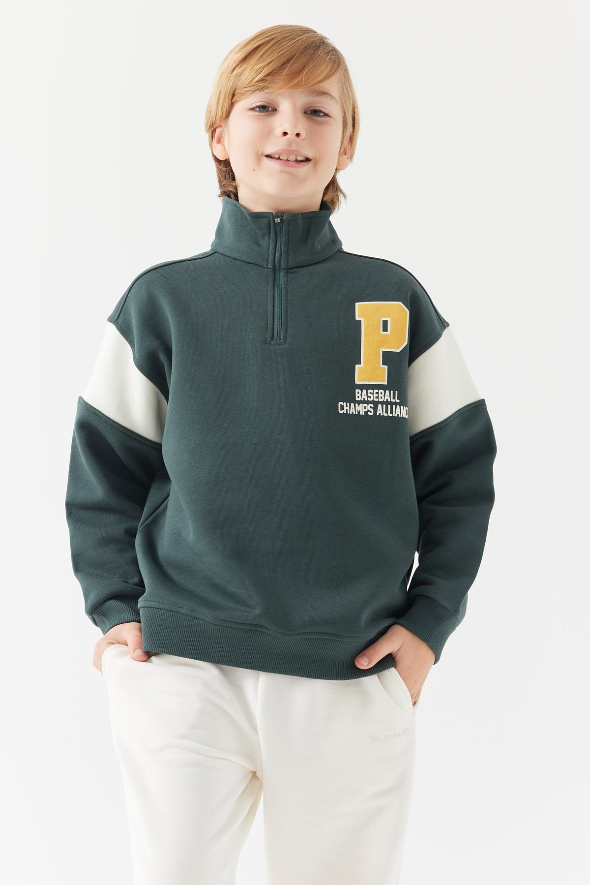 Erkek Çocuk Yarım Fermuarlı Sweatshirt