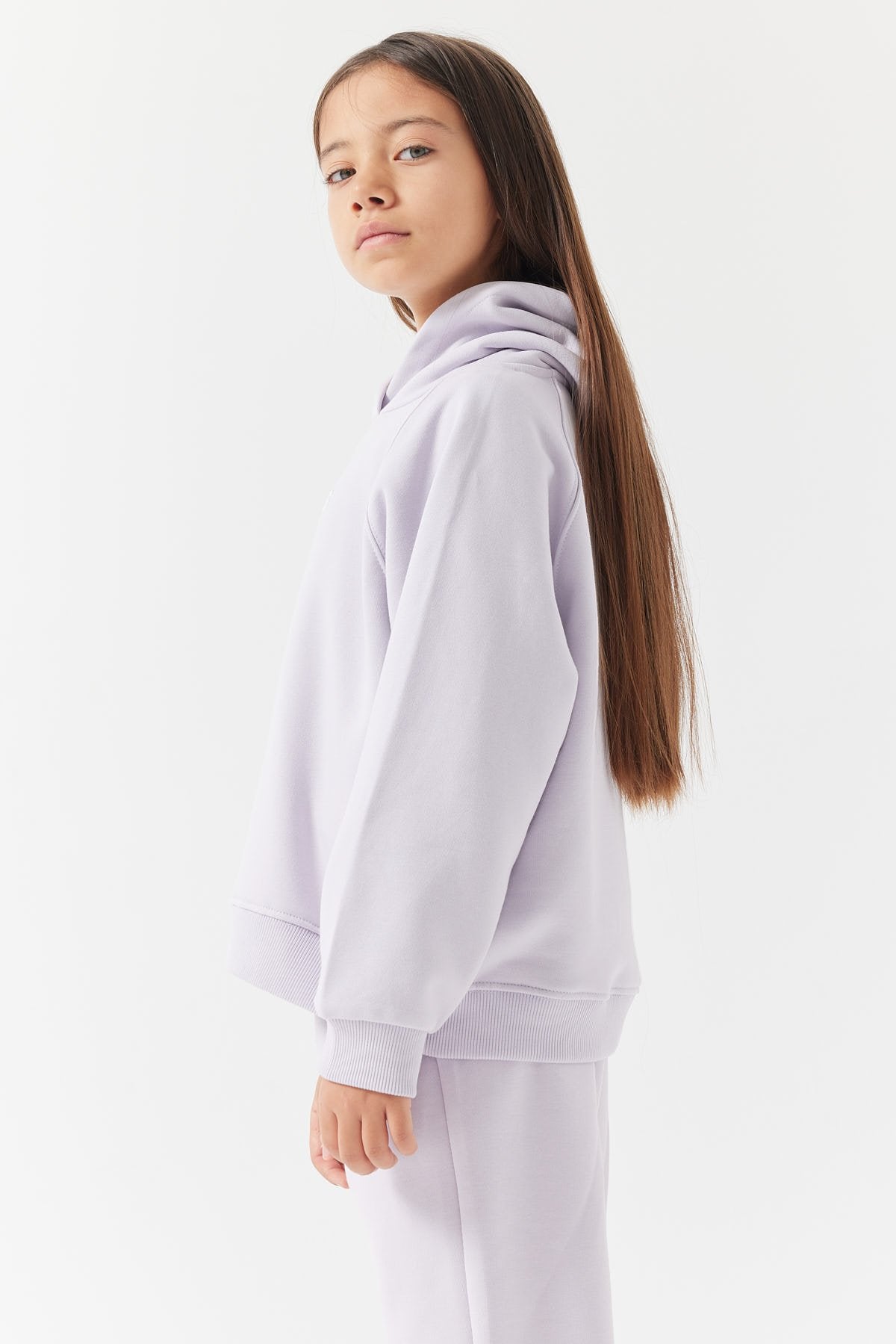 Kız Çocukları İçin Metin Baskılı Kapüşonlu Sweatshirt