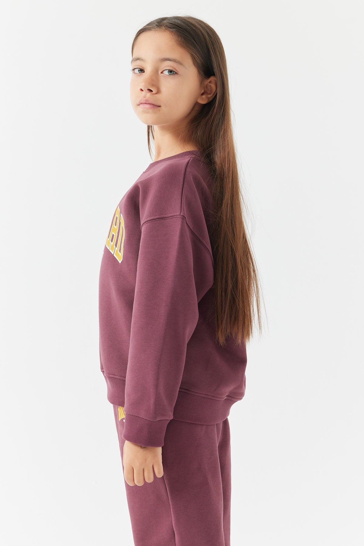 Kız Çocuk Yazı Baskılı Sweatshirt