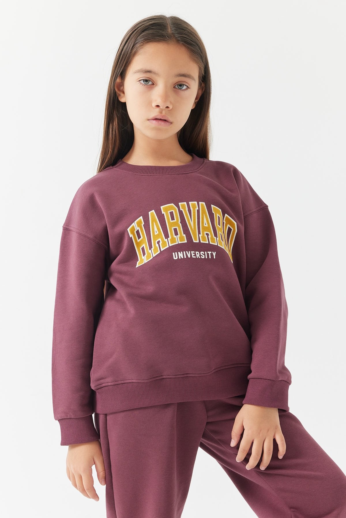 Kız Çocuk Yazı Baskılı Sweatshirt