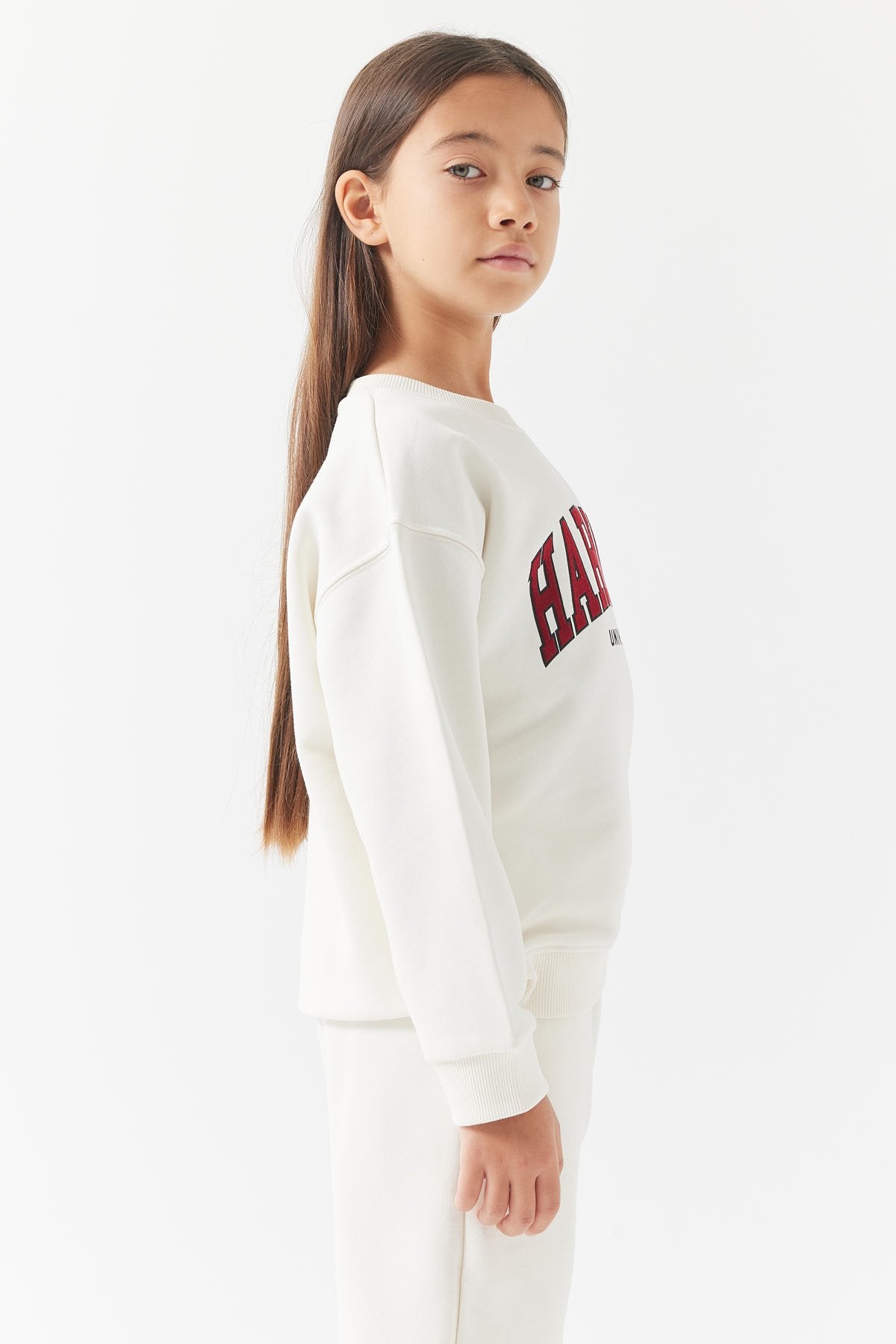 Kız Çocuk Yazı Baskılı Sweatshirt