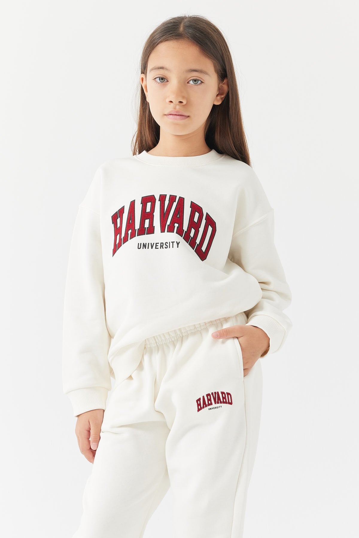 Kız Çocuk Yazı Baskılı Sweatshirt