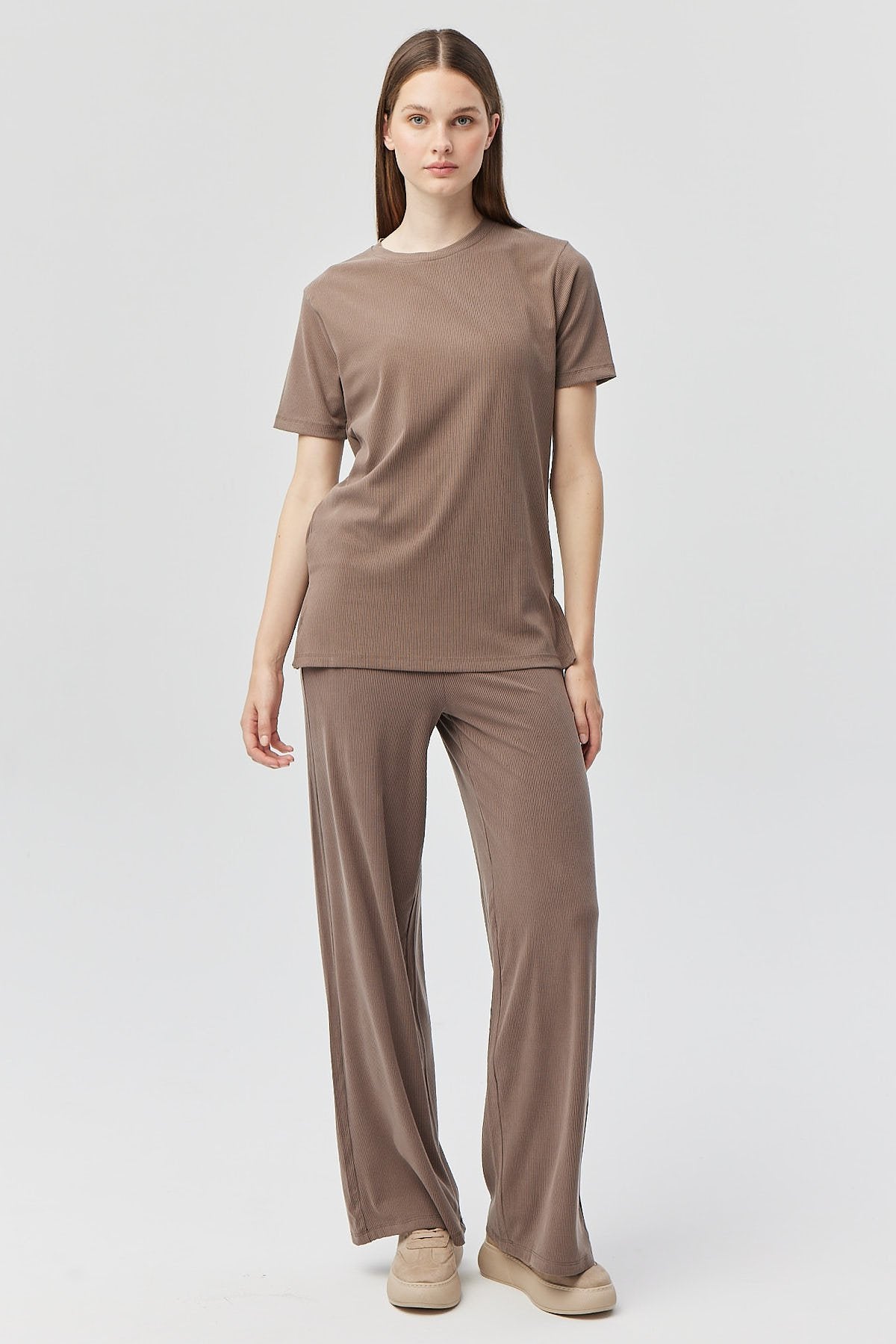 بنطلون نسائي محبوك رفيع مضلع