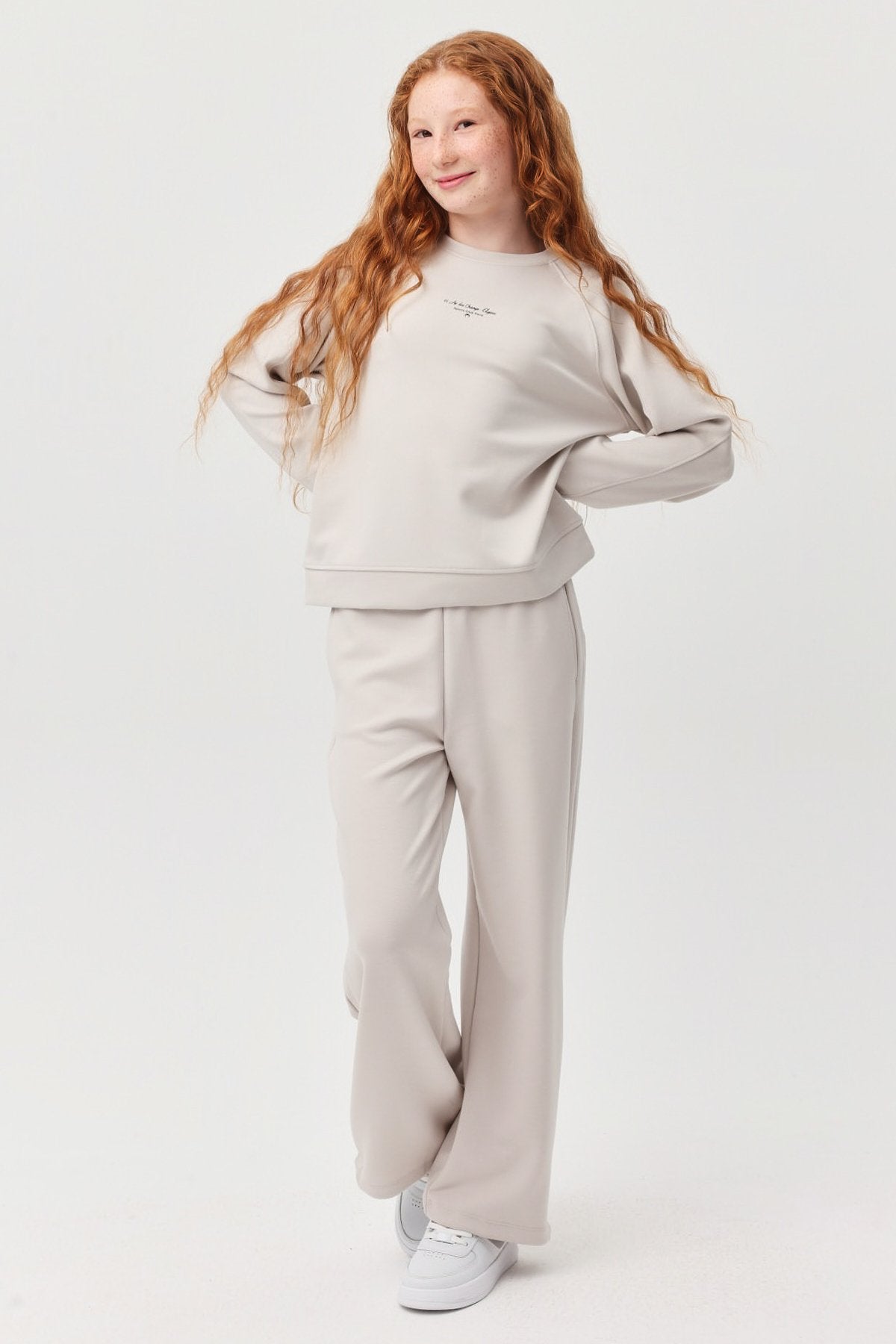 Kız Çocuk Paça Detaylı Sweat Alt