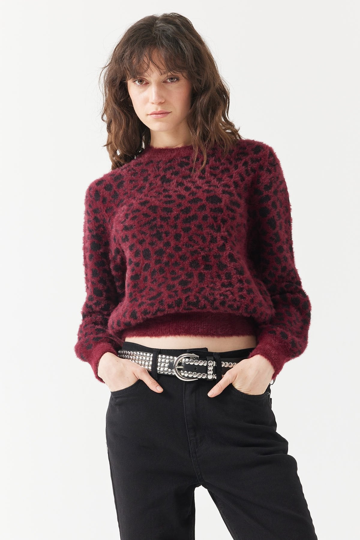 Women's Patterned Plush-Look Sweater