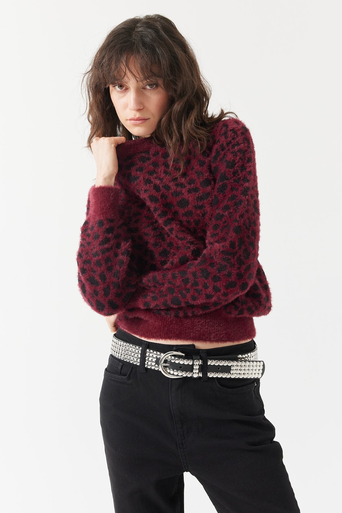 Women's Patterned Plush-Look Sweater