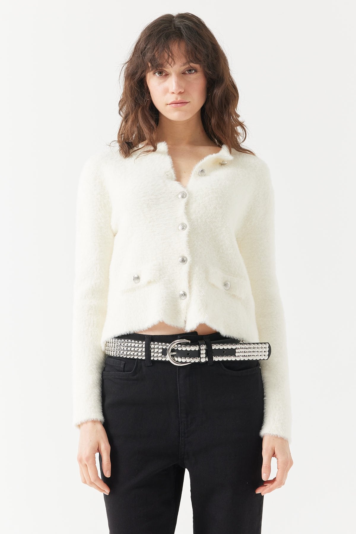 Women's Plush-Look Cardigan with Pockets
