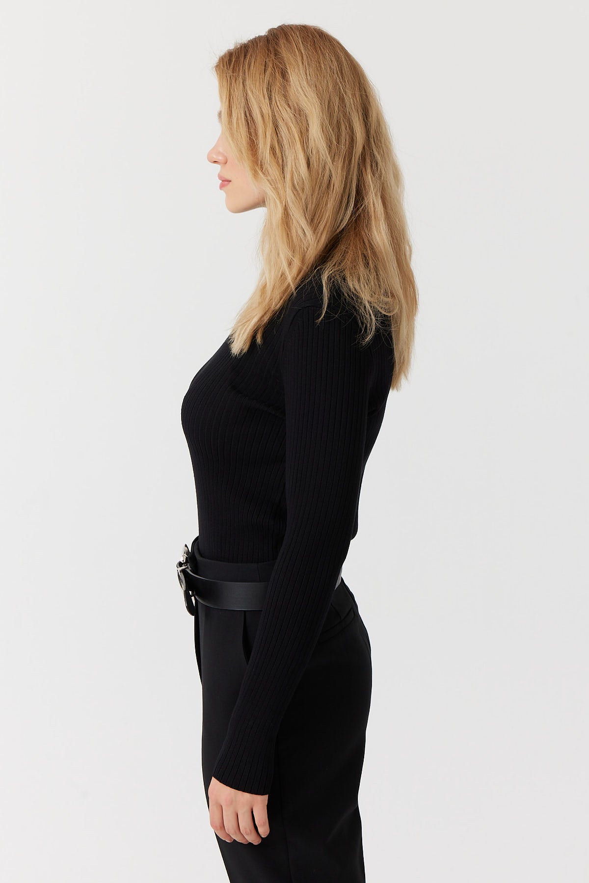 سویتر صوفي نسائية محبوكة بياقة مدورة