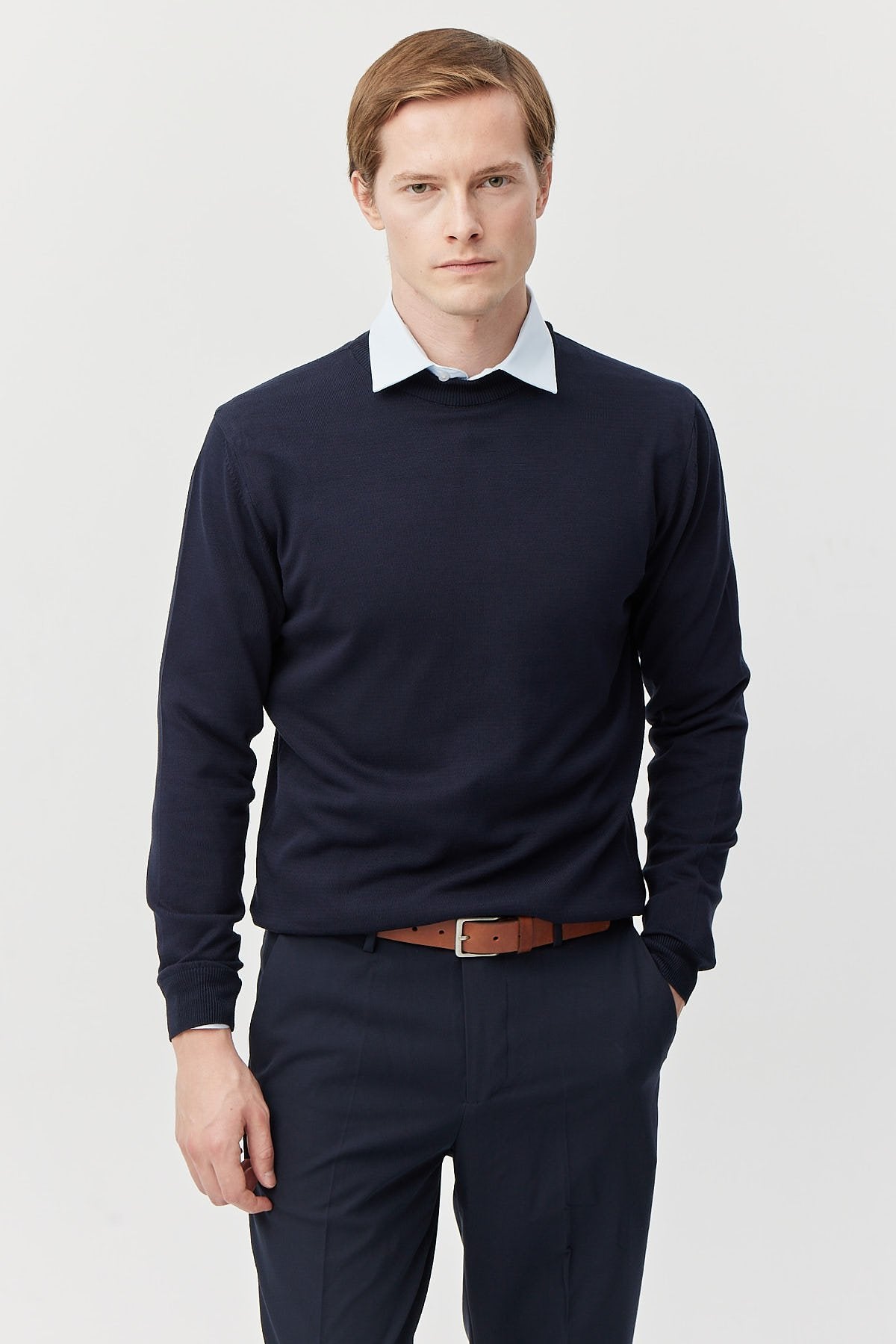 Erkek Yuvarlak Yaka Triko Kazak