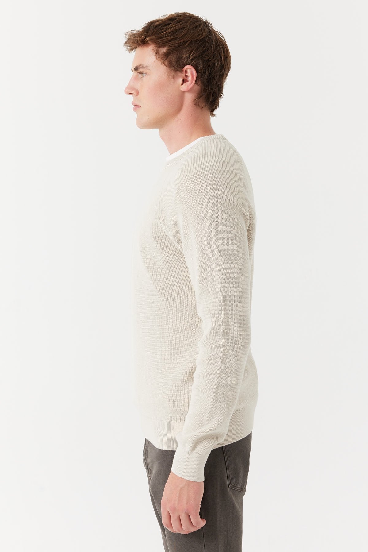 سویتر صوفي رجالية محبوكة مضلعة برقبة دائرية