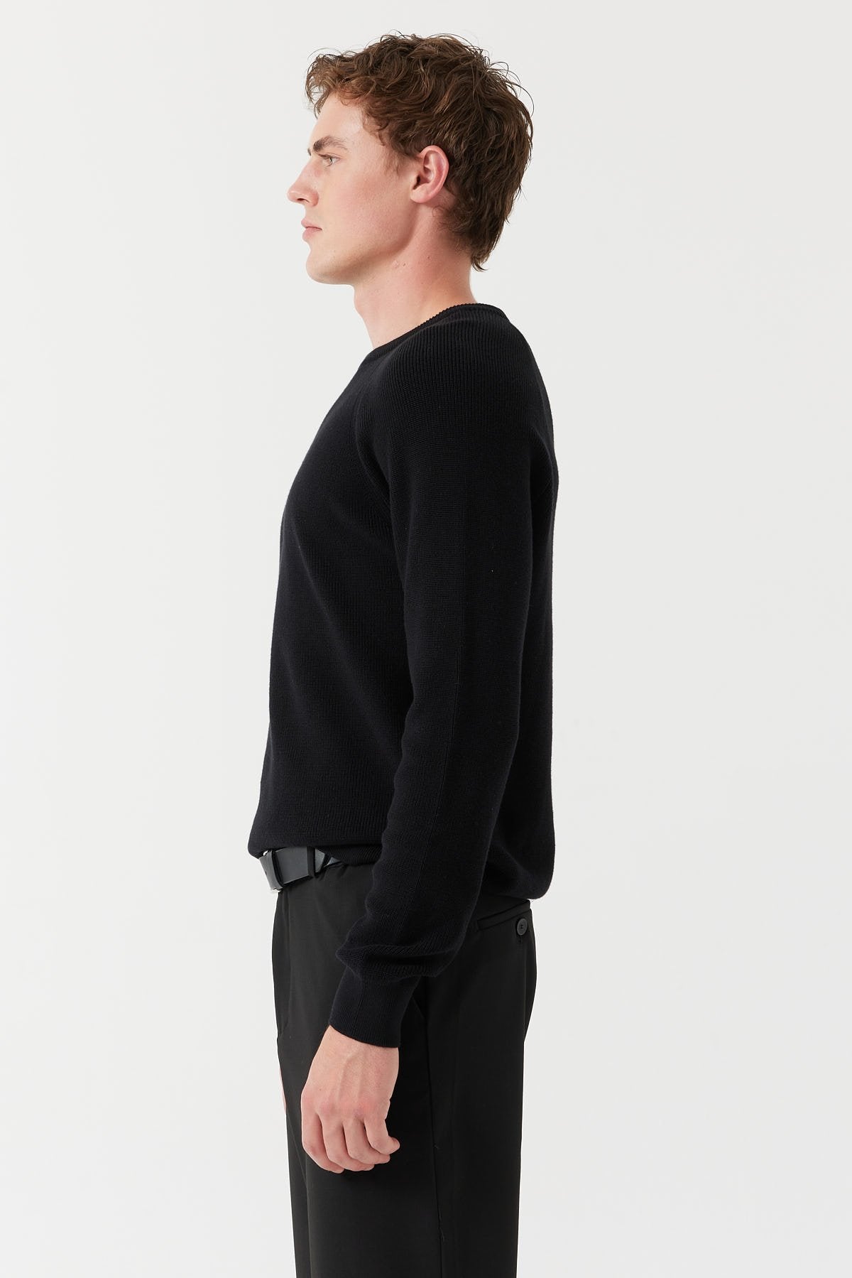 سویتر صوفي رجالية محبوكة مضلعة برقبة دائرية