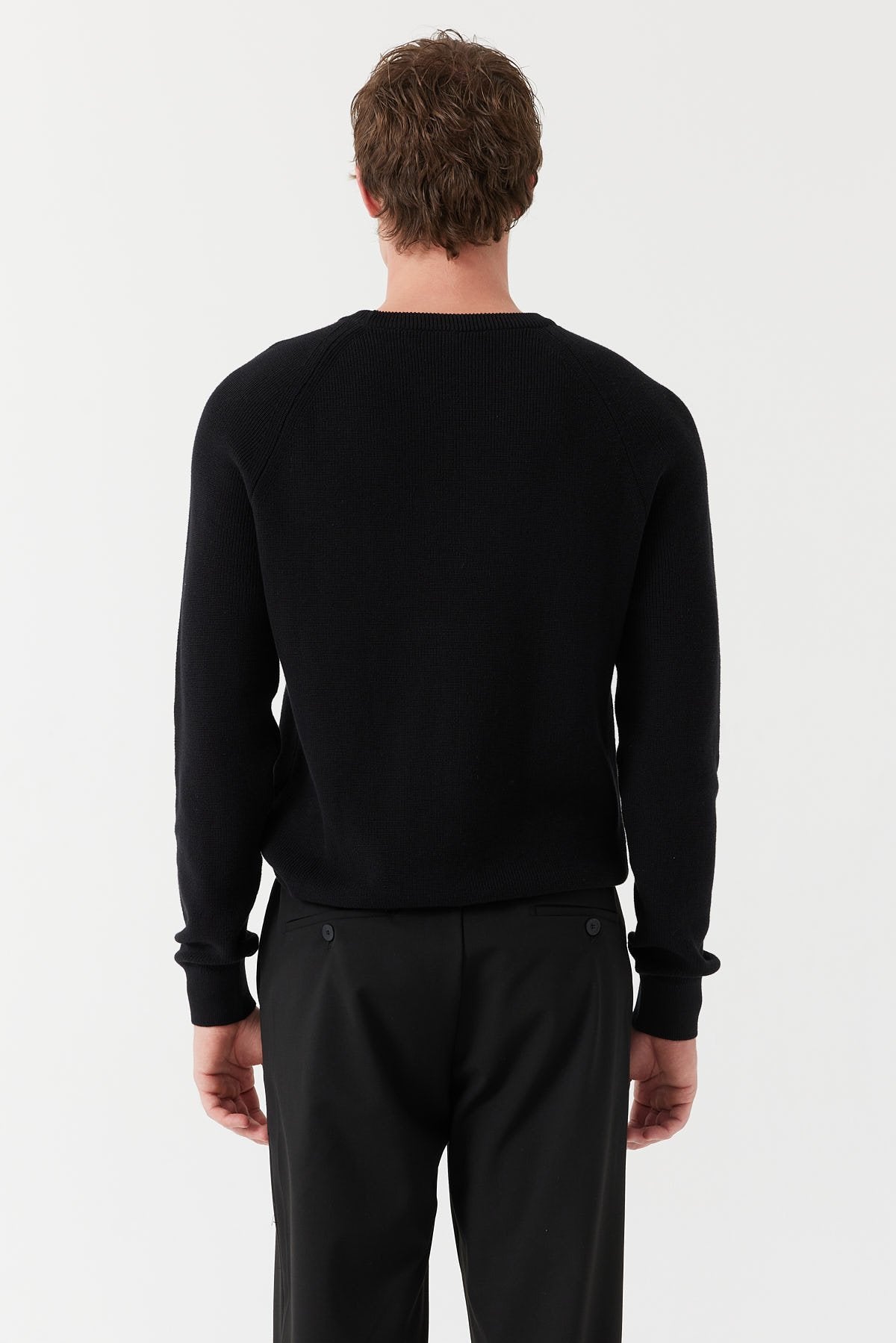 Men's Crew Neck Ribbed Knit Sweater
