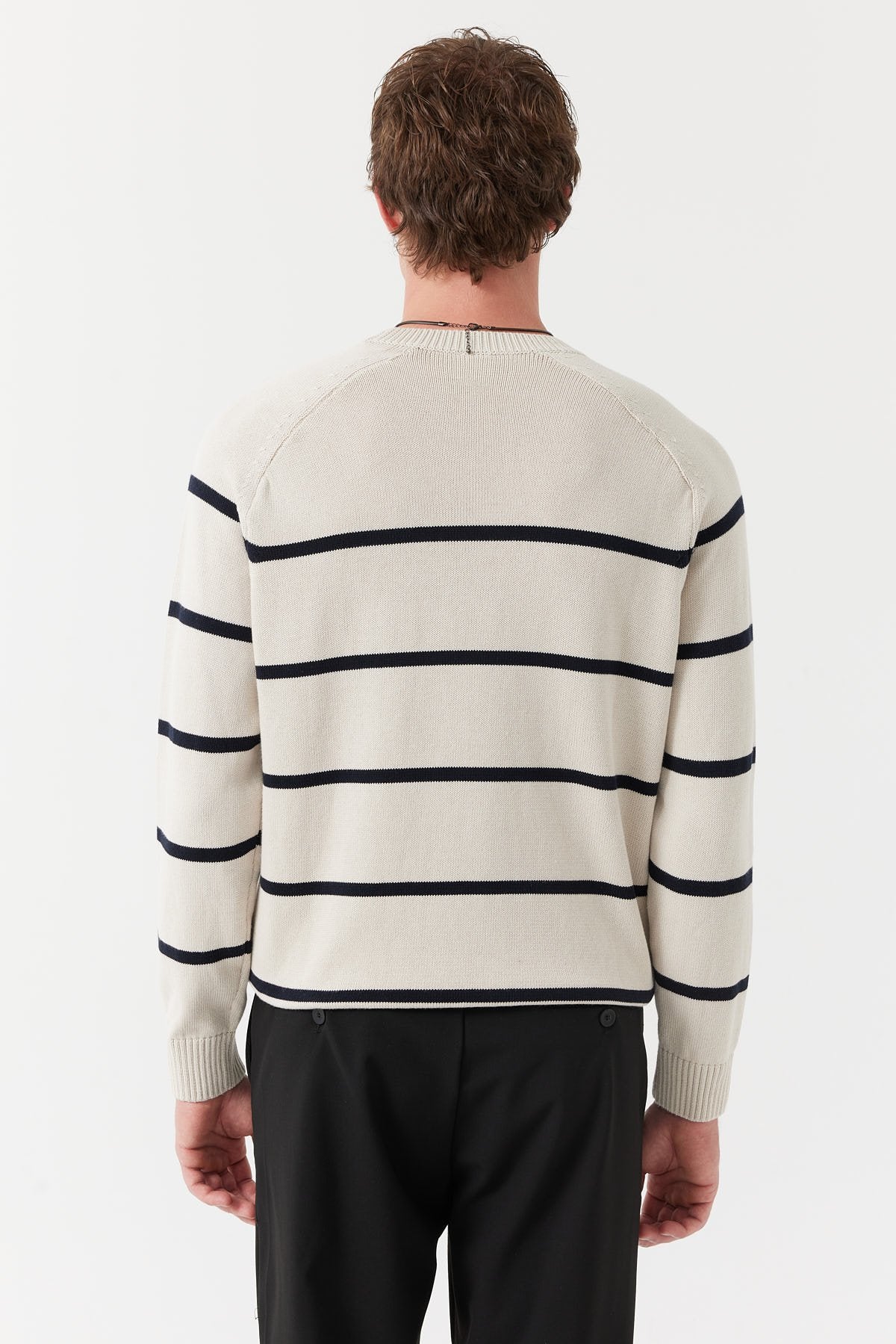 Men's Crew Neck Striped Sweater