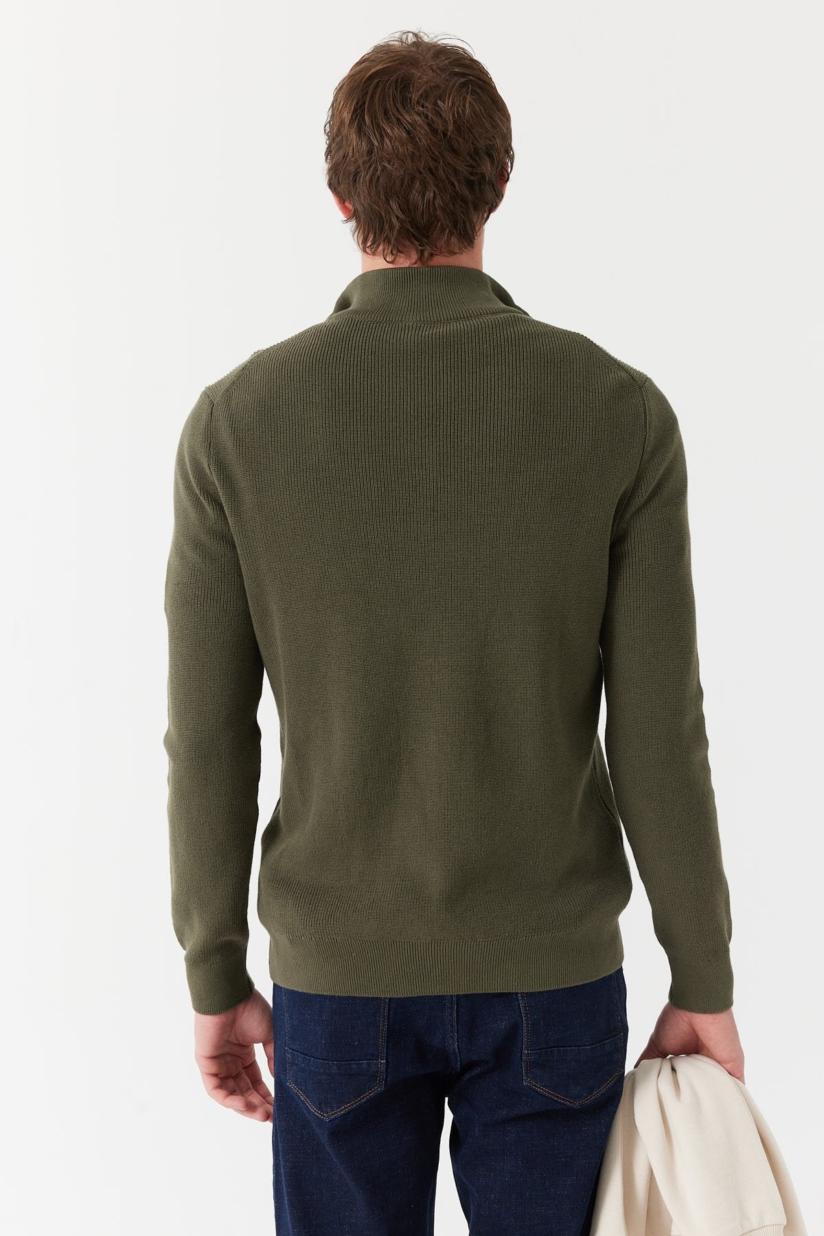 Men's Stand Collar Half Zipper Knitwear Sweater