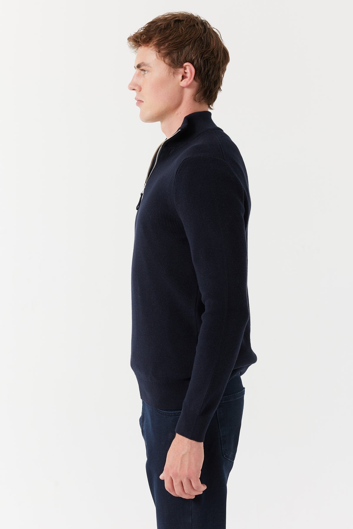 Men's Stand Collar Half Zipper Knitwear Sweater