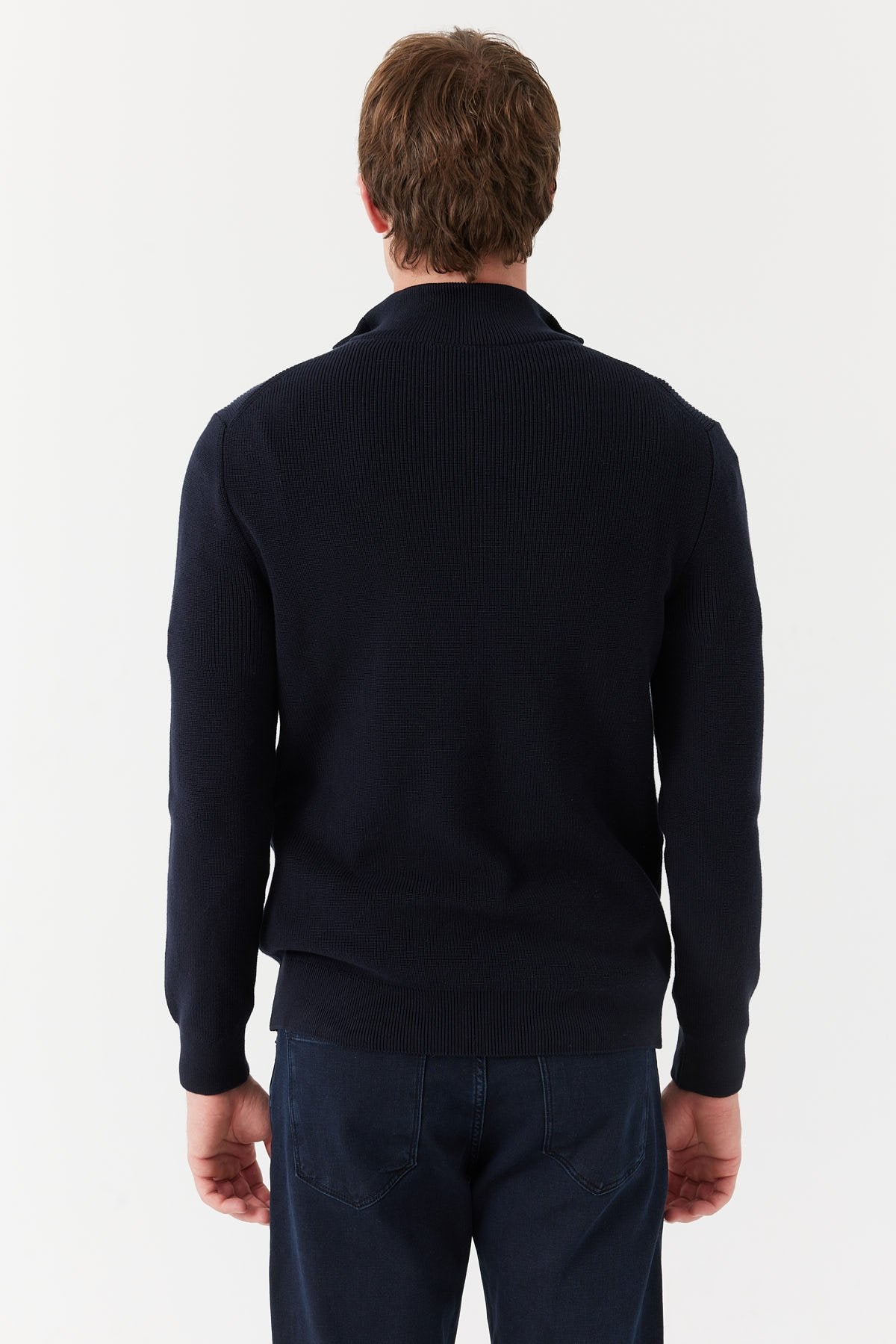 Men's Stand Collar Half Zipper Knitwear Sweater