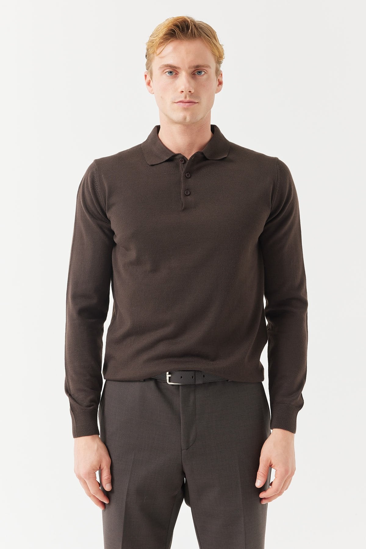 Men's Polo Neck Knitted Sweater