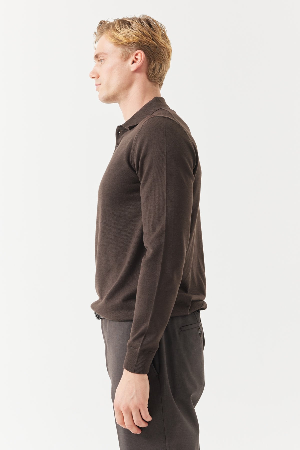 Men's Polo Neck Knitted Sweater