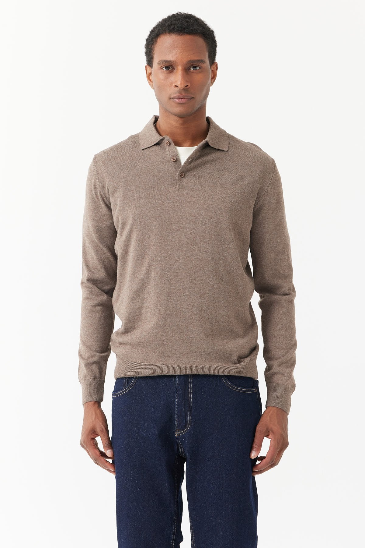 Men's Polo Neck Knitted Sweater