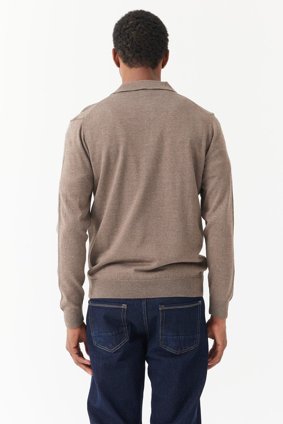 سترة رجالية محبوكة برقبة بولو